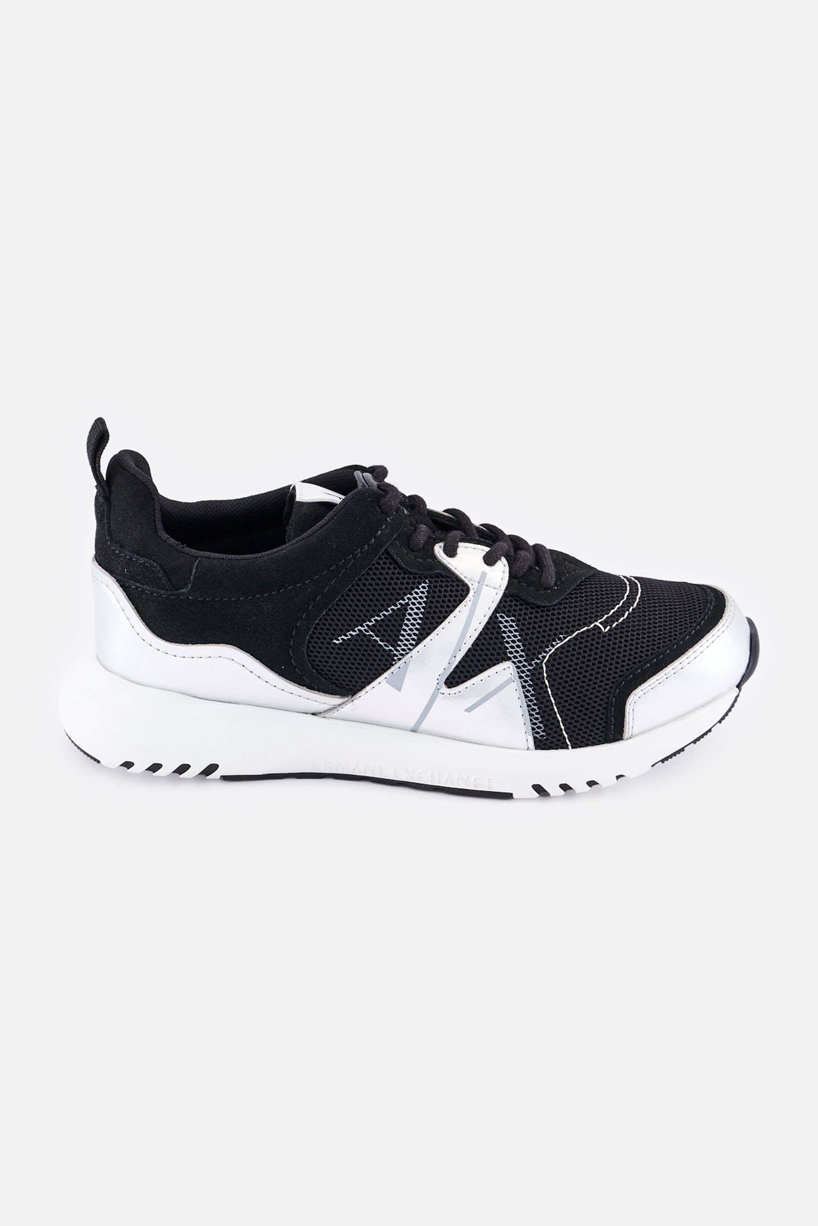 AX Armani Exchange Women Medium Lace Up Sneakers, Black