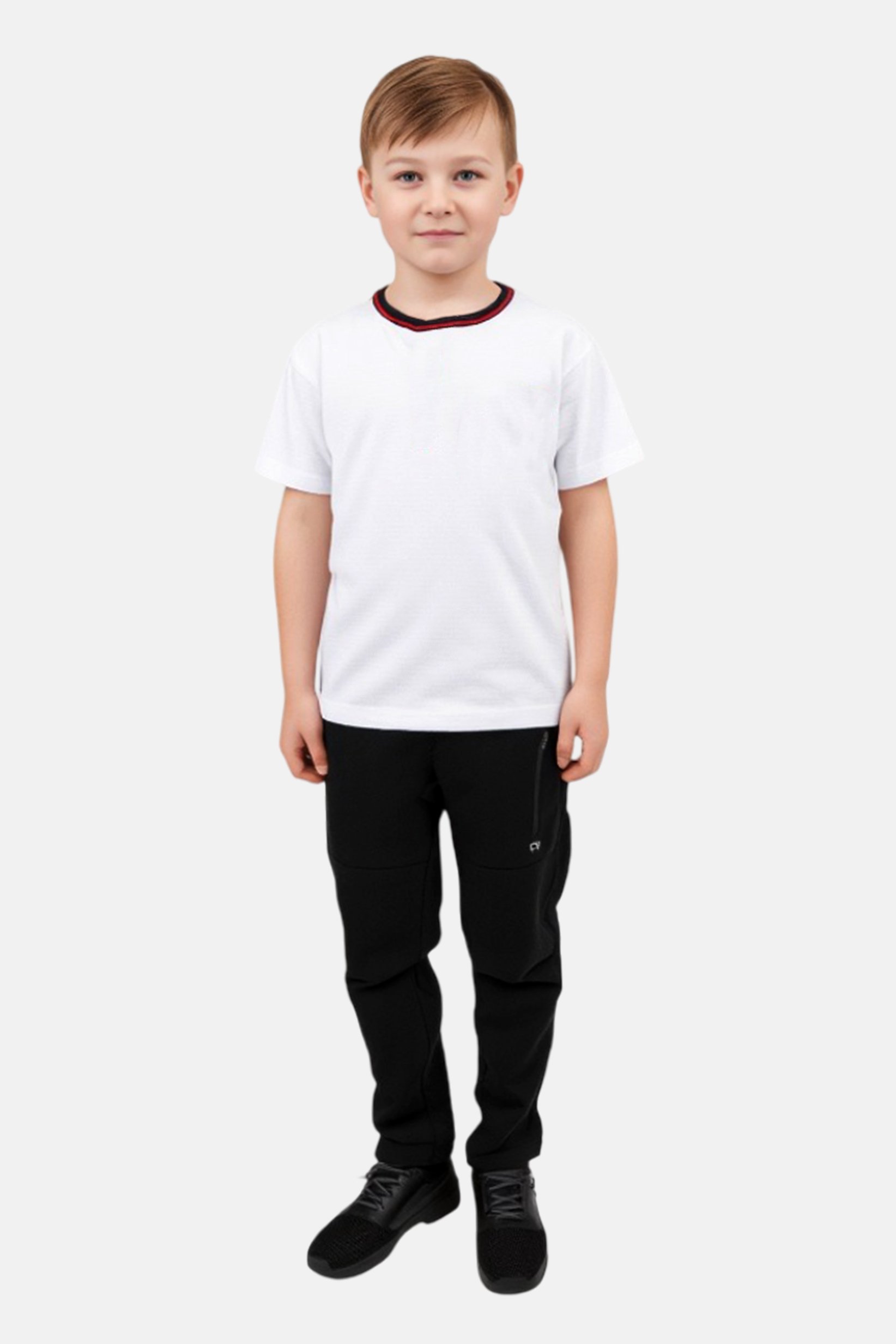Kids Boy Brand Logo Pants, Black