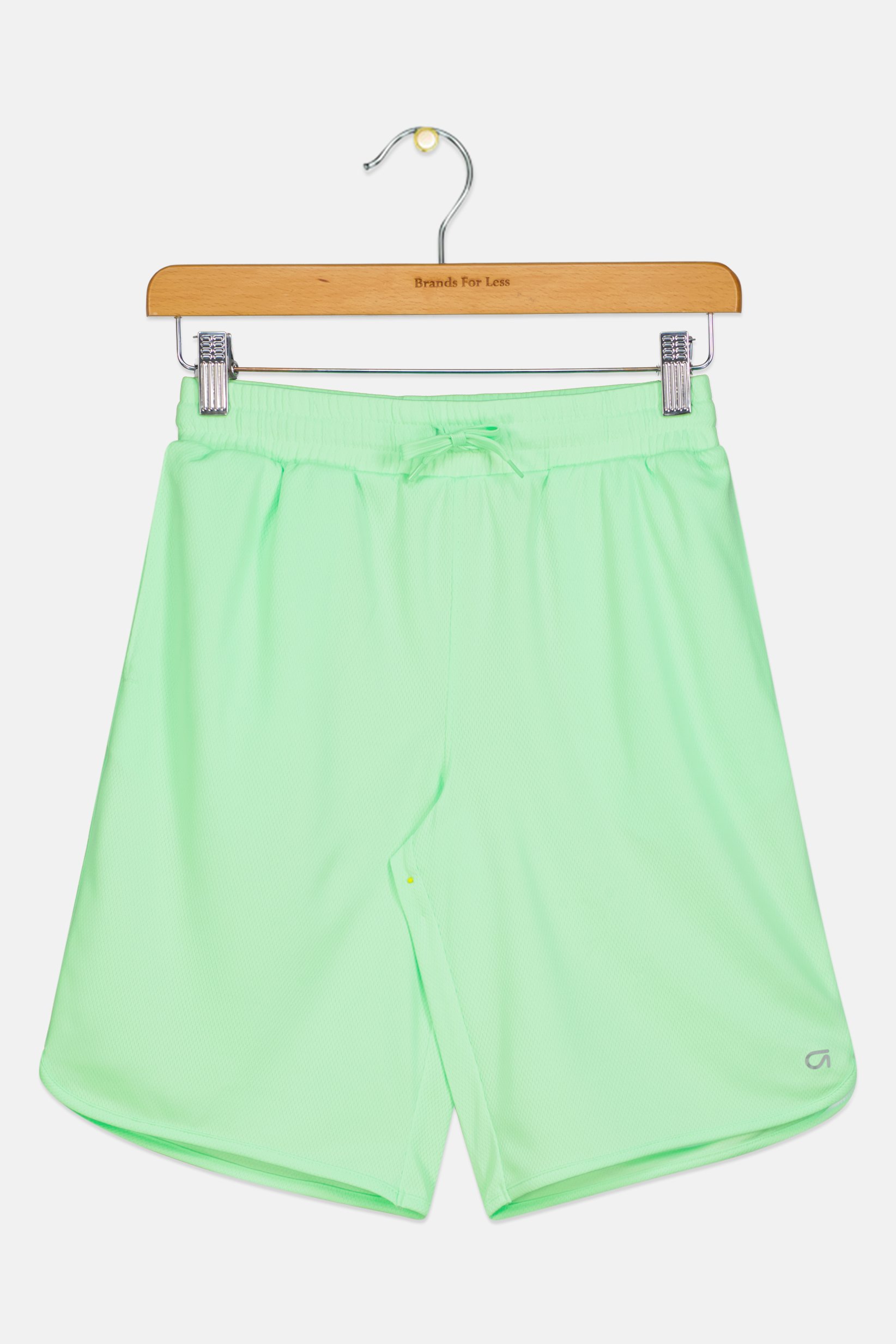 Kids Boy Textured Basic Shorts, Lime Green