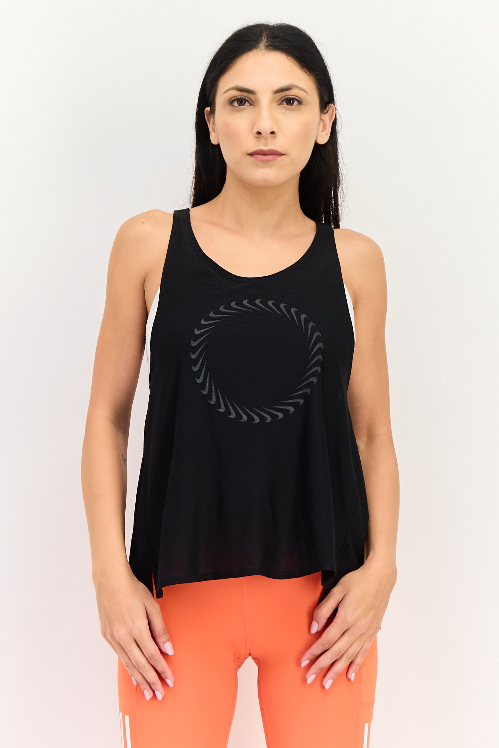 Buy Nike Women Standard Fit Sleeveless Running Tank Top, Black Online ...