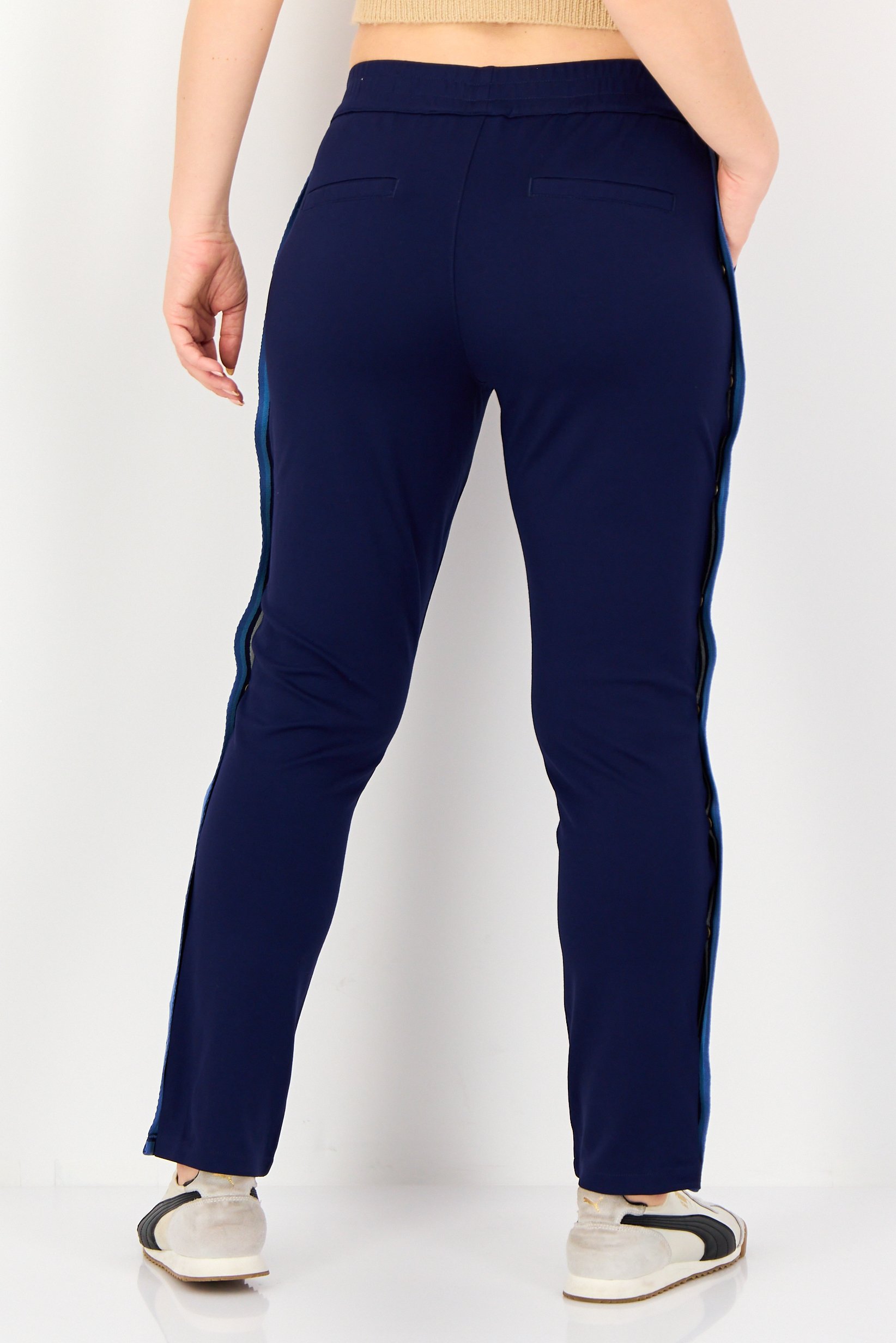 Women Regular Fit Solid Sweatpants, Navy