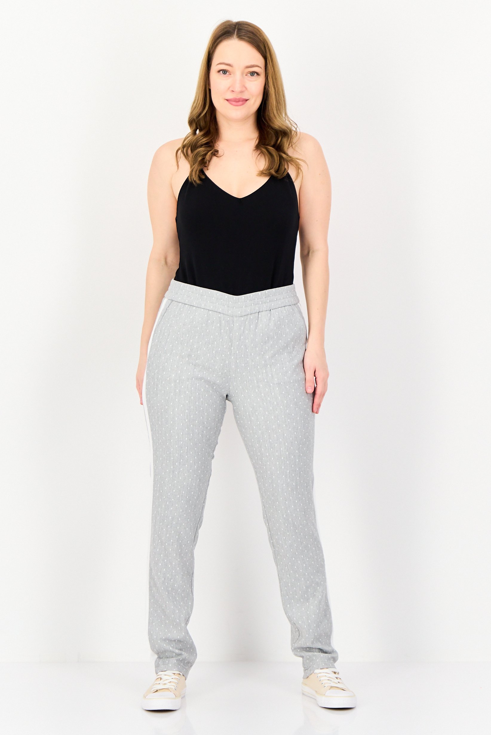 Women Regular Fit High Rise Polka Jogger Pants, Multicolor