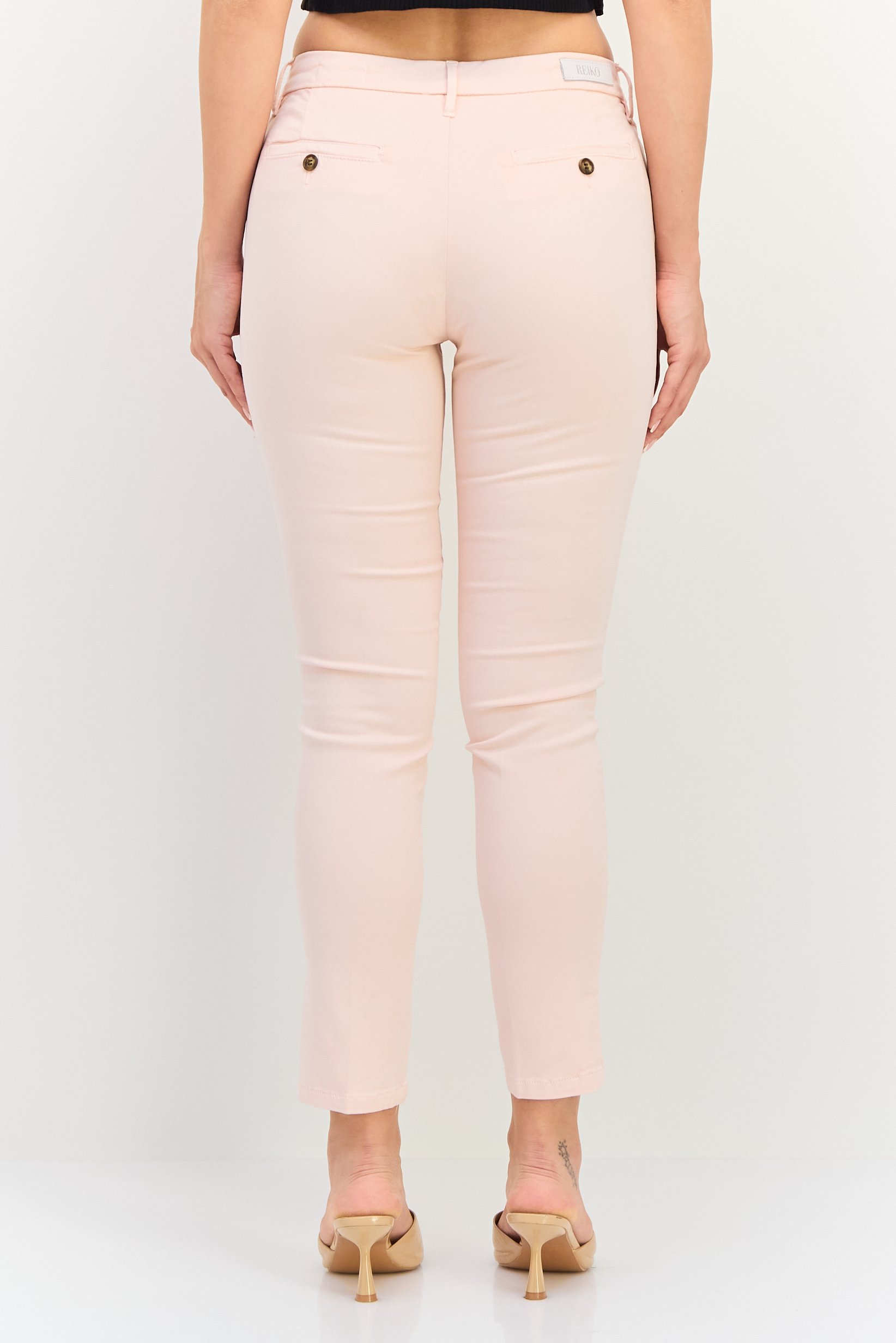 Women Chino Fit Solid Skinny Pants, Pink