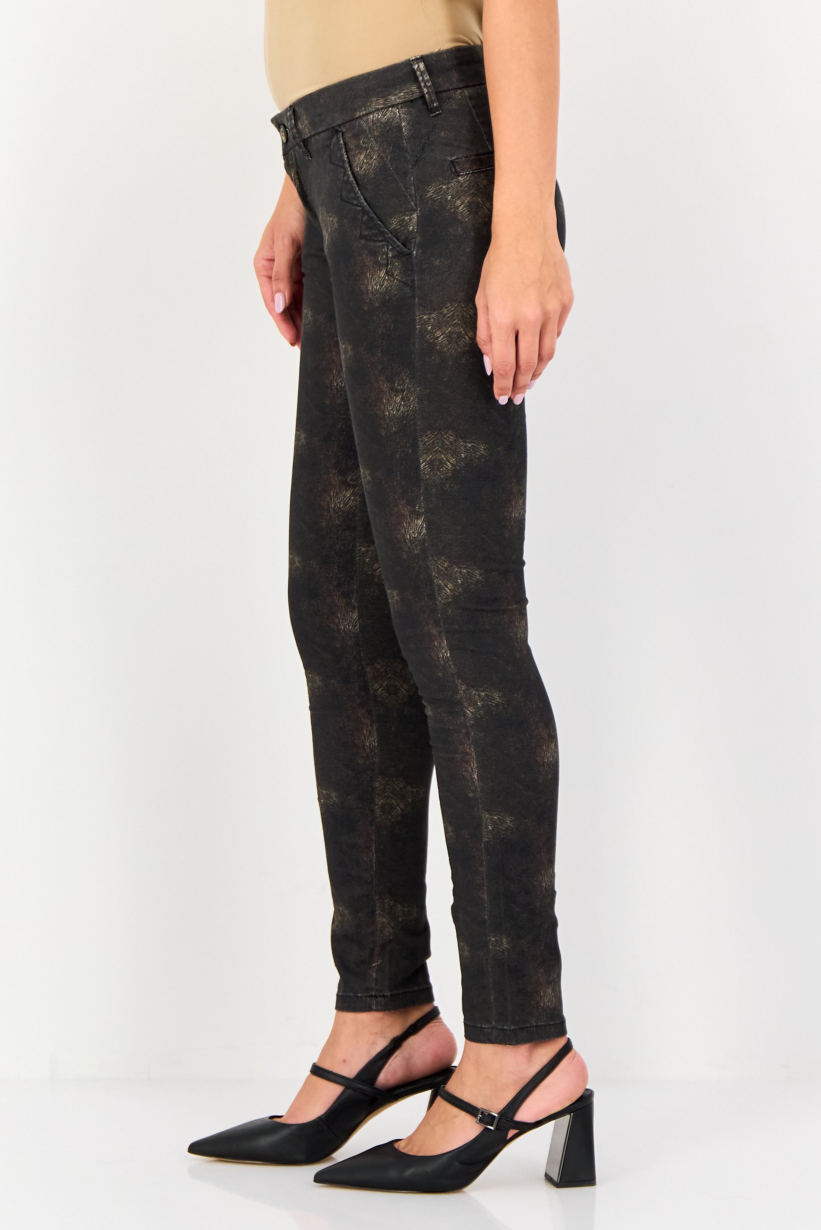 Women Skinny Fit Animal Print Straight Leg Pants, Multicolor