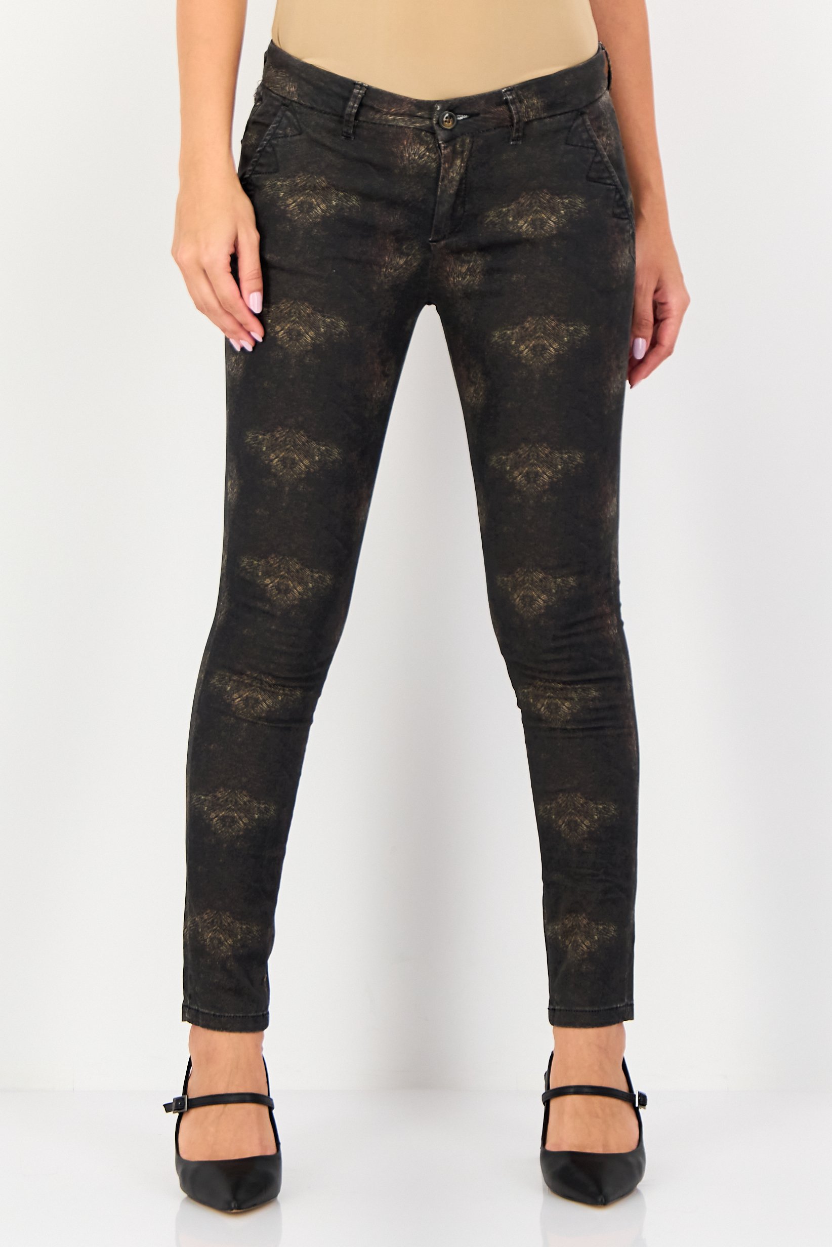 Women Skinny Fit Animal Print Straight Leg Pants, Multicolor