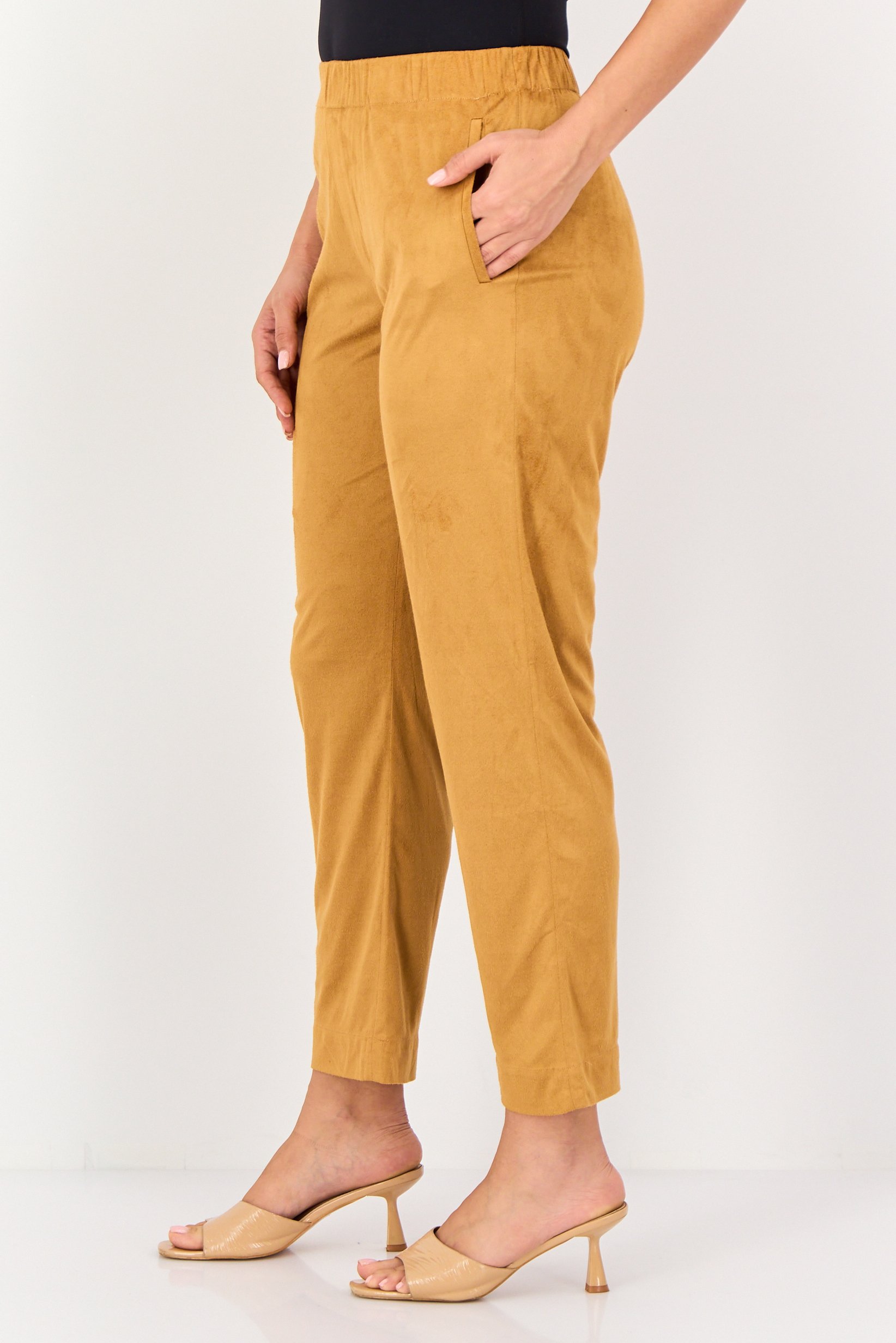 Women Street Fit Textured Straight Leg Pants, Light Brown