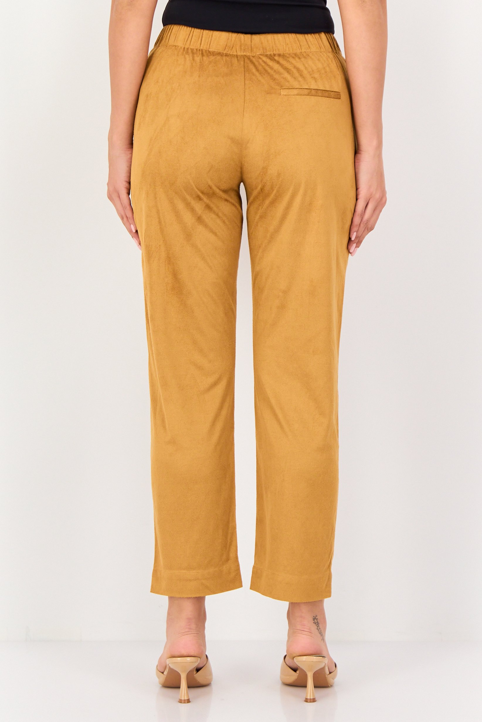 Women Street Fit Textured Straight Leg Pants, Light Brown
