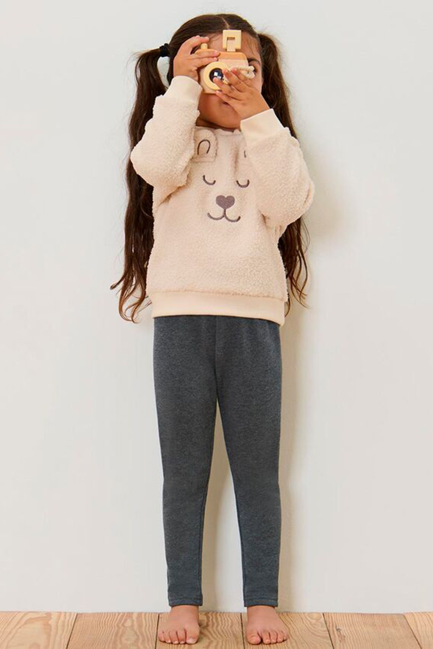 Kids Girl Heather Leggings, Dark Grey