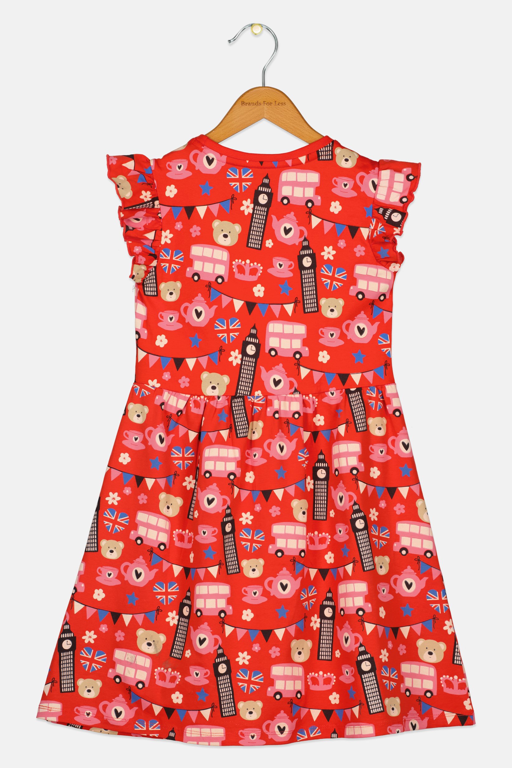Buy Hamleys Kids Girl Allover Print Flutter Sleeve Dress, Multicolor ...