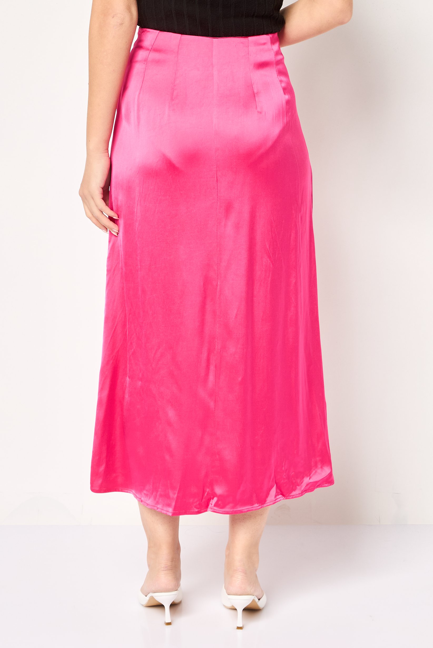 Women Plain Maxi Skirt, Pink