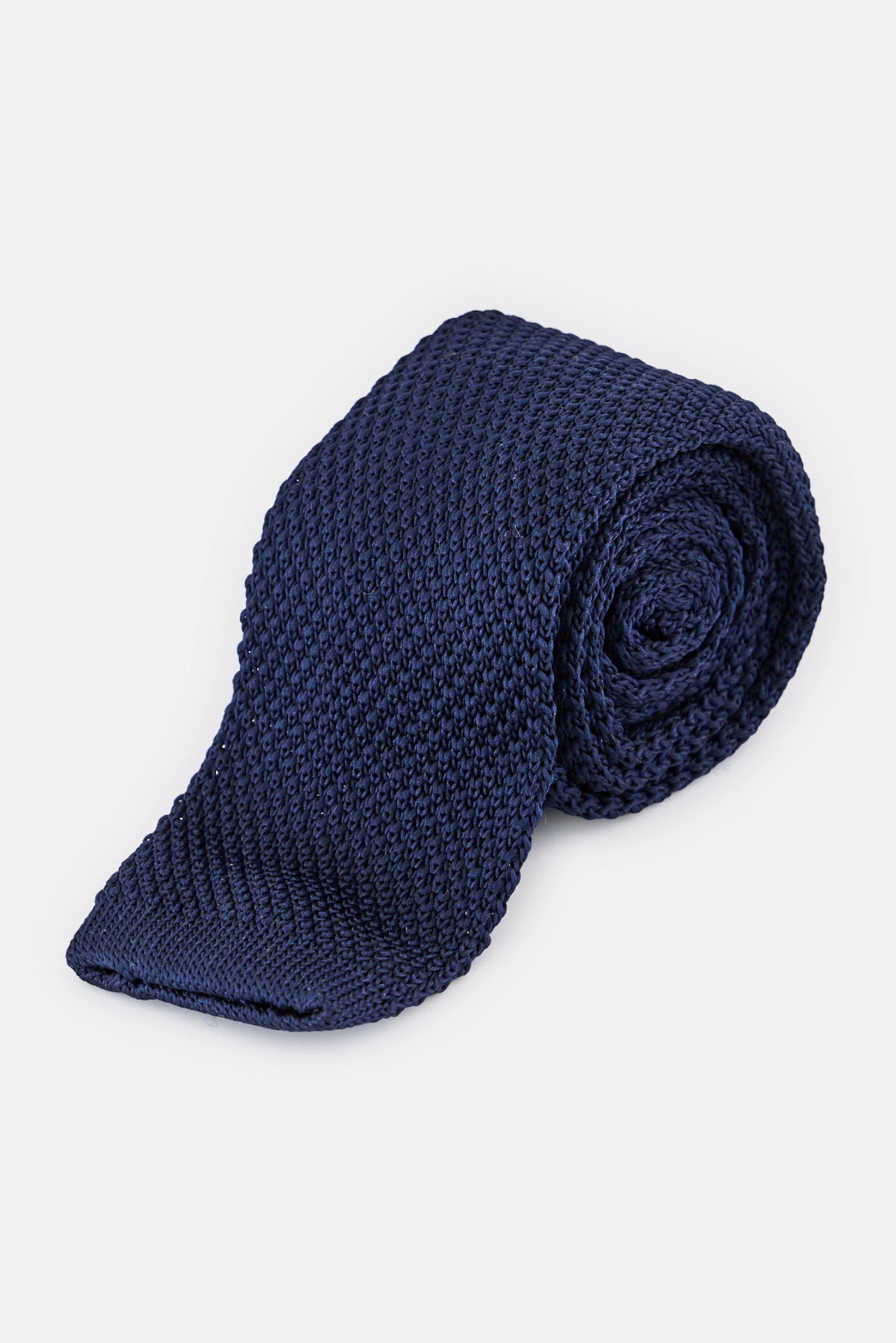 Men Holiday Ribbed Neck Tie, Navy