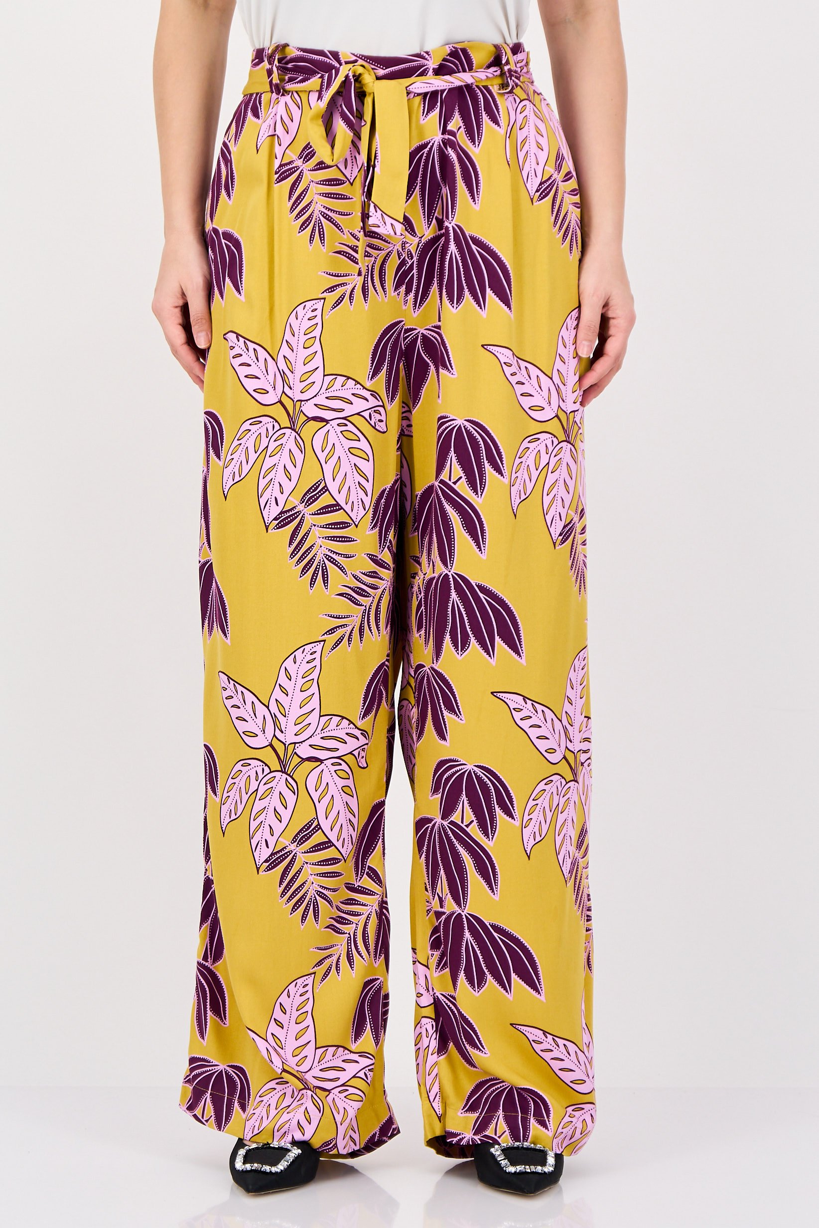 Buy Promod Women Regular Fit Allover Print Palazzo Pants, Multicolor ...