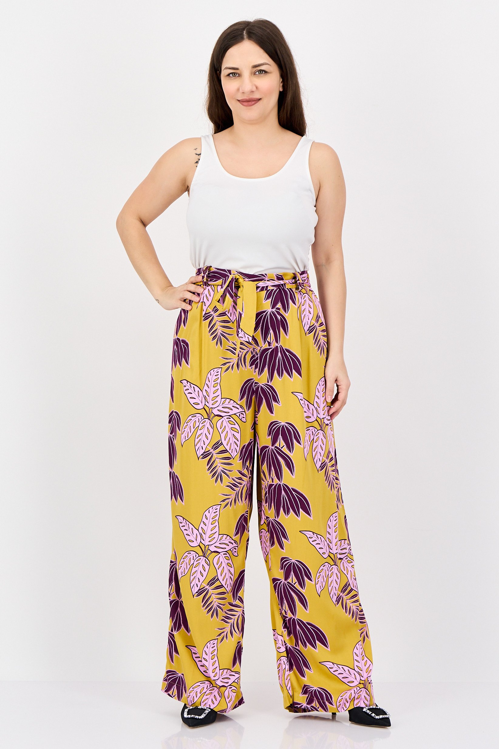 Buy Promod Women Regular Fit Allover Print Palazzo Pants, Multicolor ...