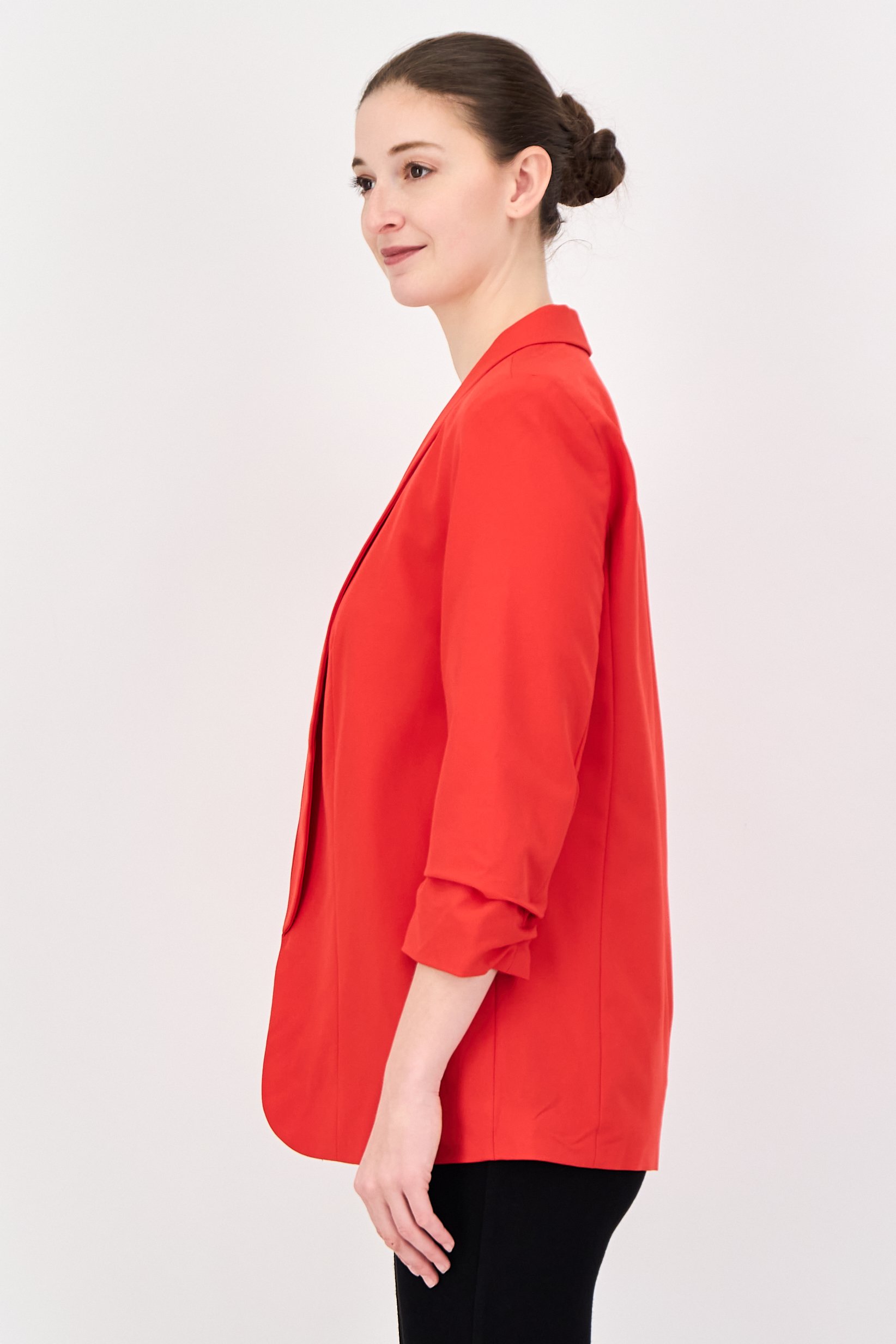 Women Regular Fit Plain Casual Blazer, Red
