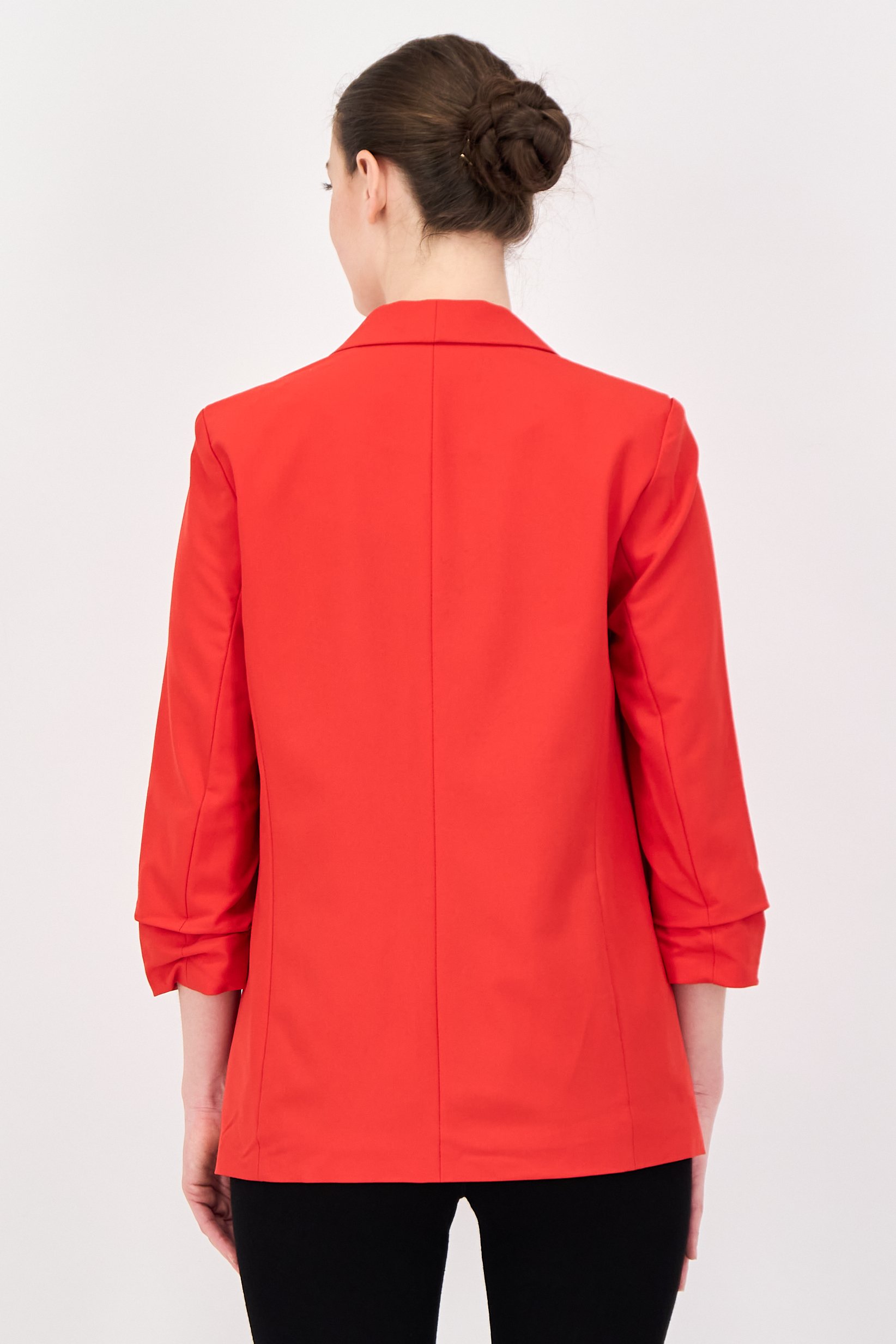 Women Regular Fit Plain Casual Blazer, Red