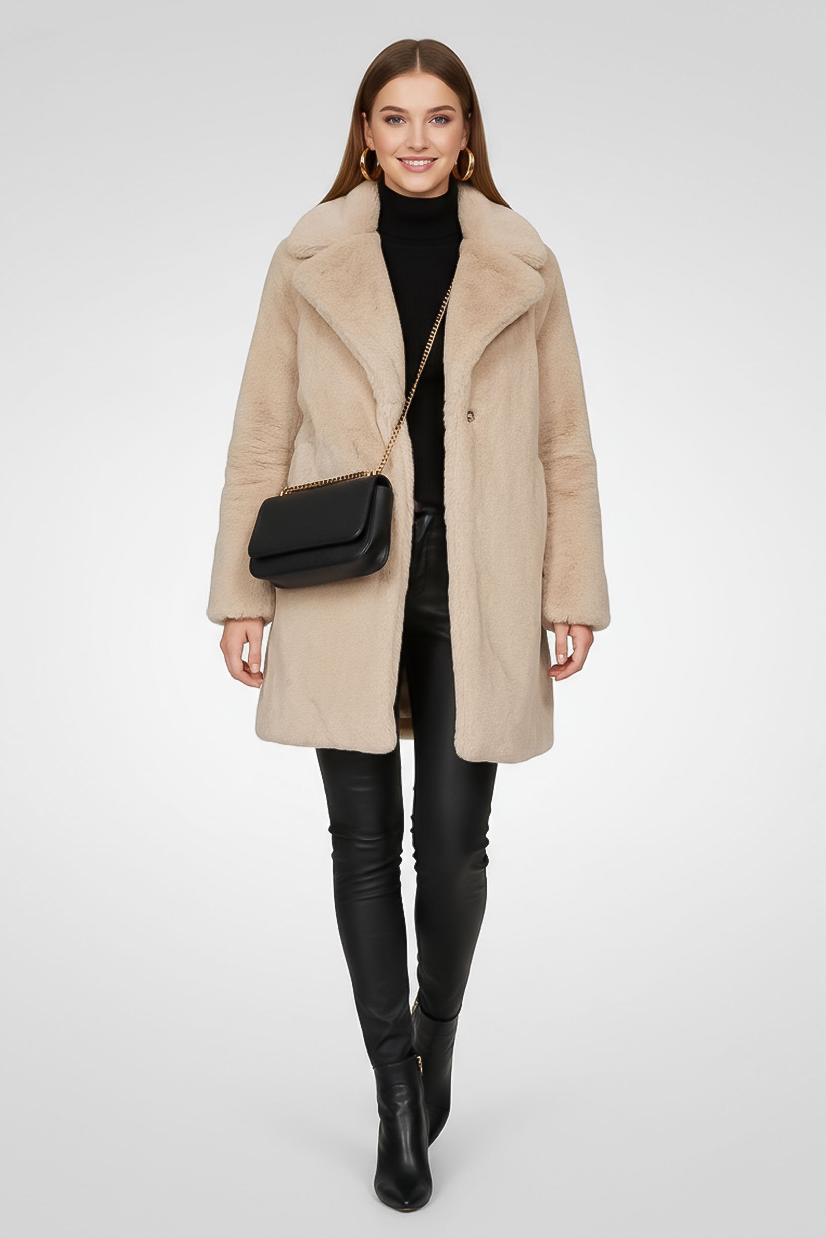 Women Long Sleeve Textured Softshell Jacket, Beige