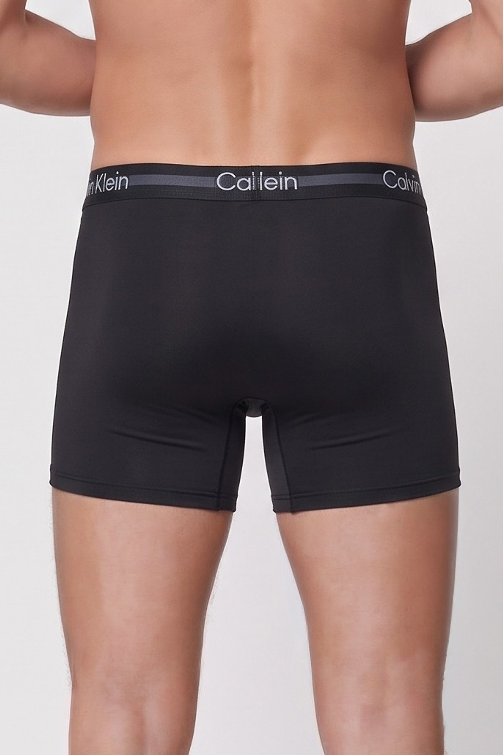 Men 3 Pcs Brand Logo Boxer Briefs, Black