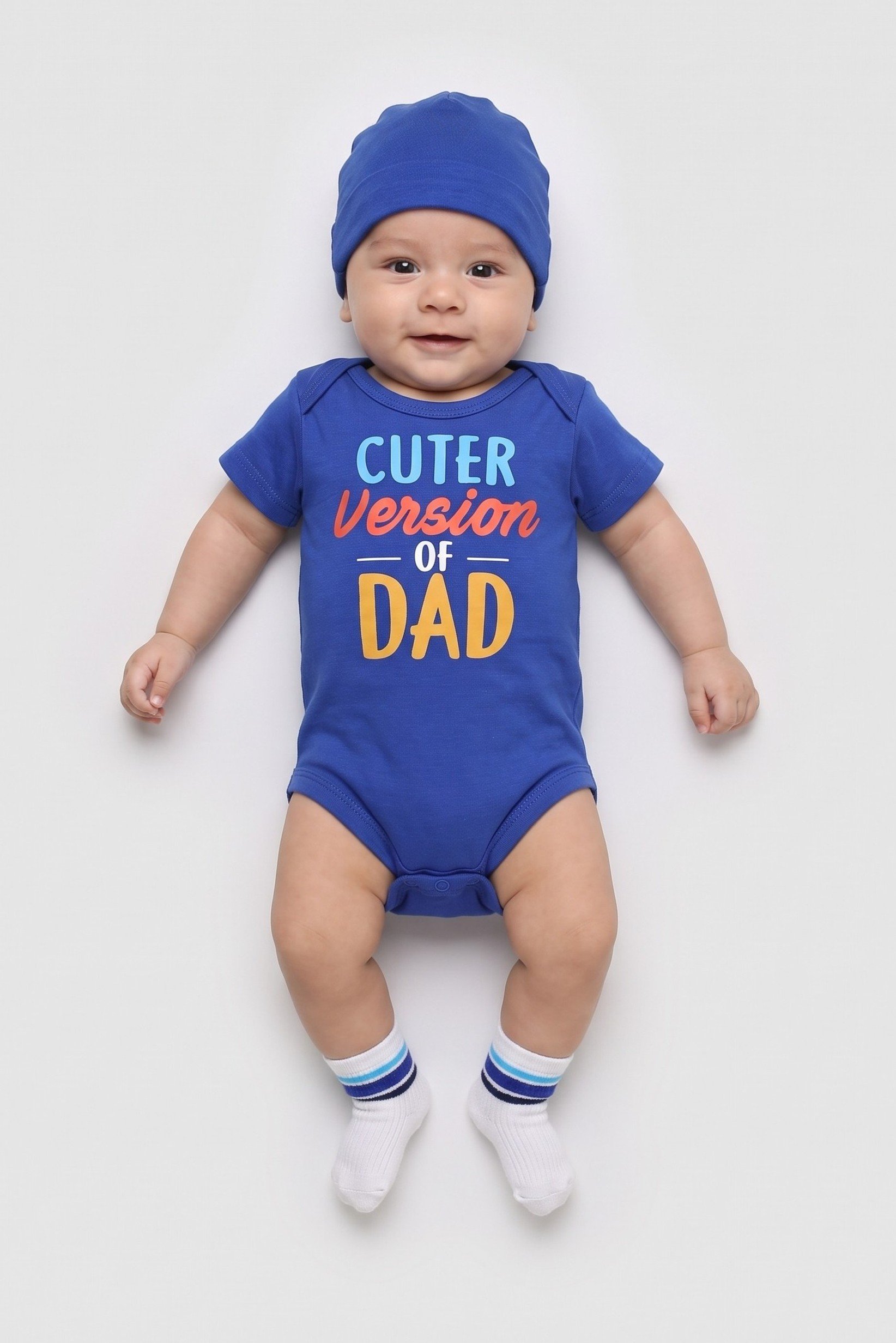 Toddlers Boy 3 Pieces Graphic Print Bodysuit And Socks With Hat Set, Multicolor