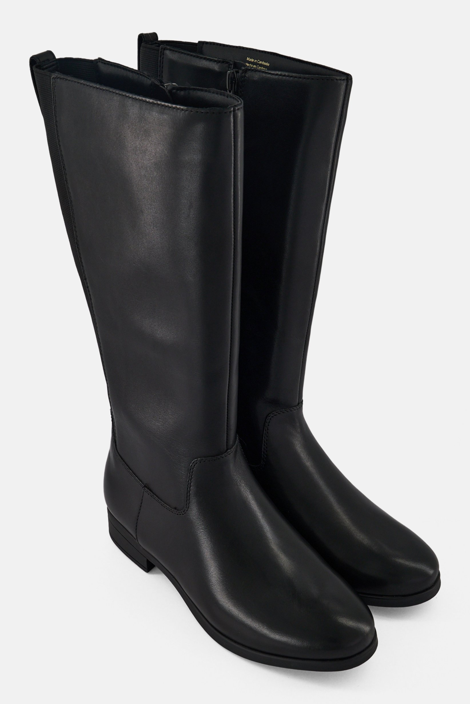 Women Wicoenitall Side Zipper Knee-Length Boots, Black