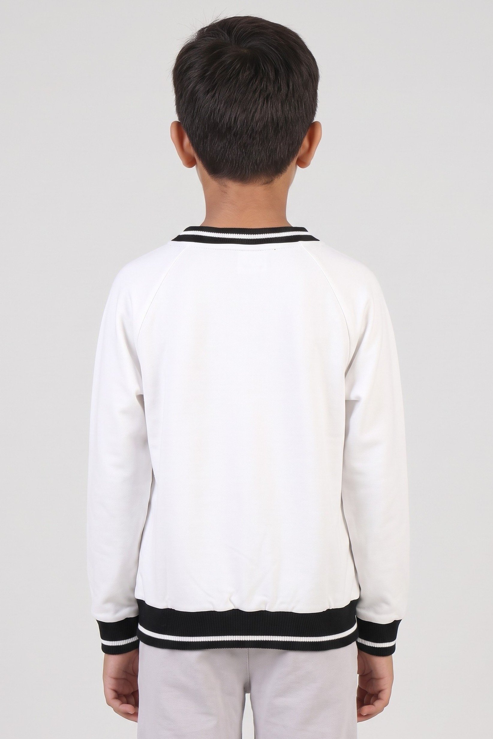 Kids Boy V-Neck Long Sleeve Graphic Print Sweatshirt, Multicolor