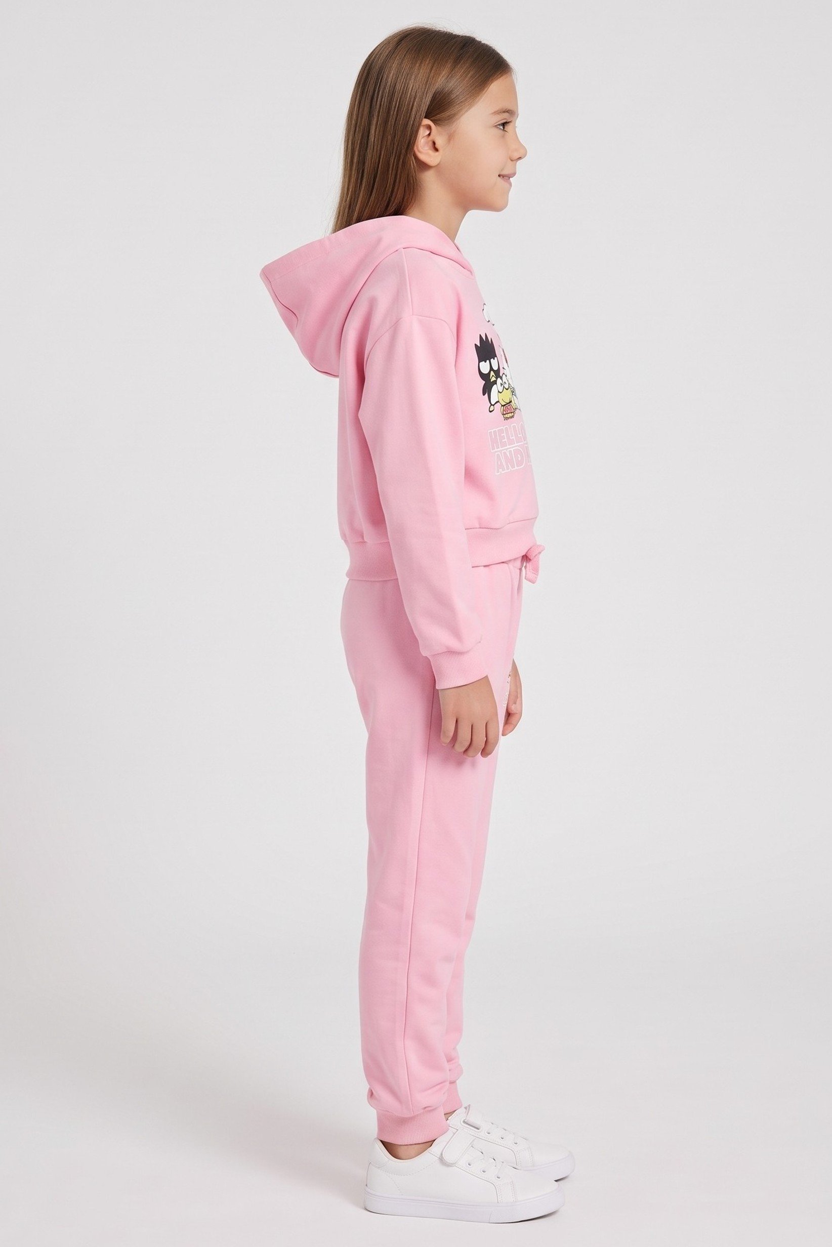 Kids Girl 2 Pieces Hello Kitty And Friend Hoodie And Pants Set, Pink