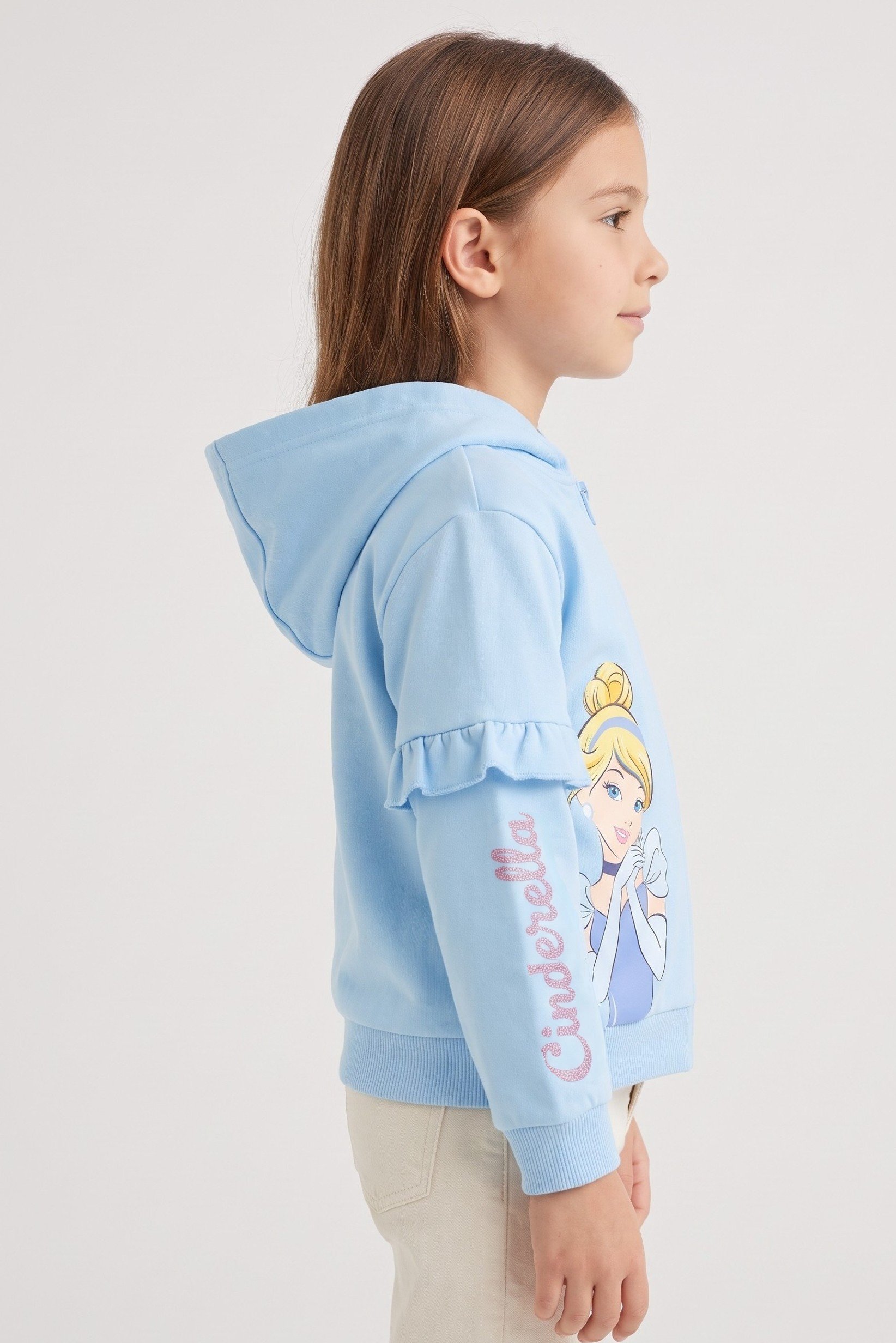 Toddlers Girl Graphic Print Long Sleeve Hoodie, Blue