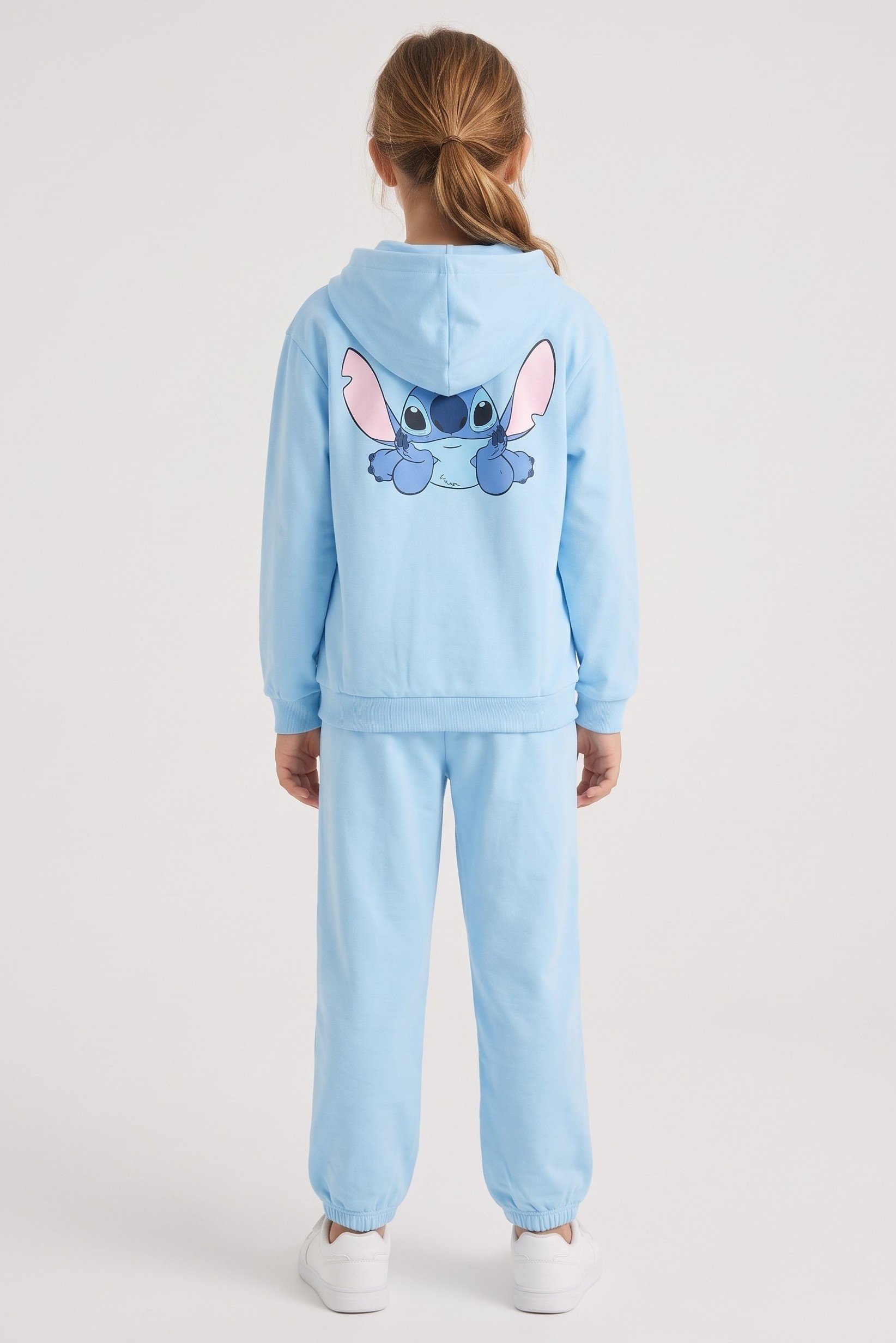 Disney x Lilo Stitch Kids Girl 2 Pieces Graphic Print Hoodie And Sweatpants Set, Multicolor