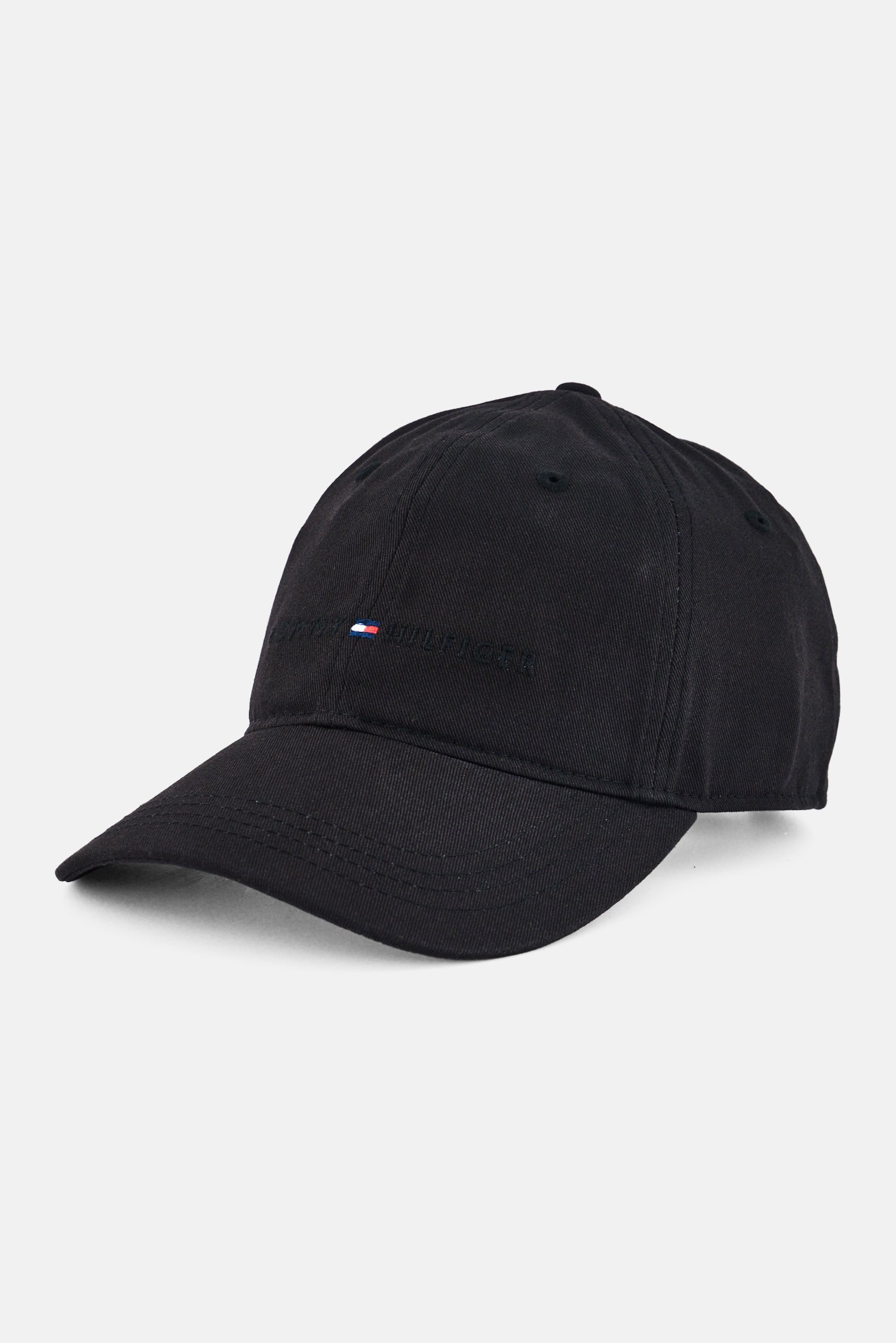 Men Embroidered Logo Cap, Black
