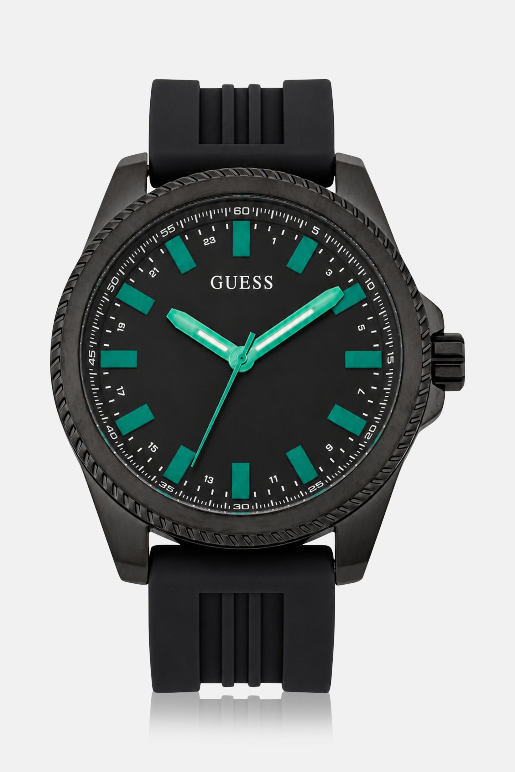 Men GW0639G4 Quartz Silicone Strap Watch 44 mm, Black