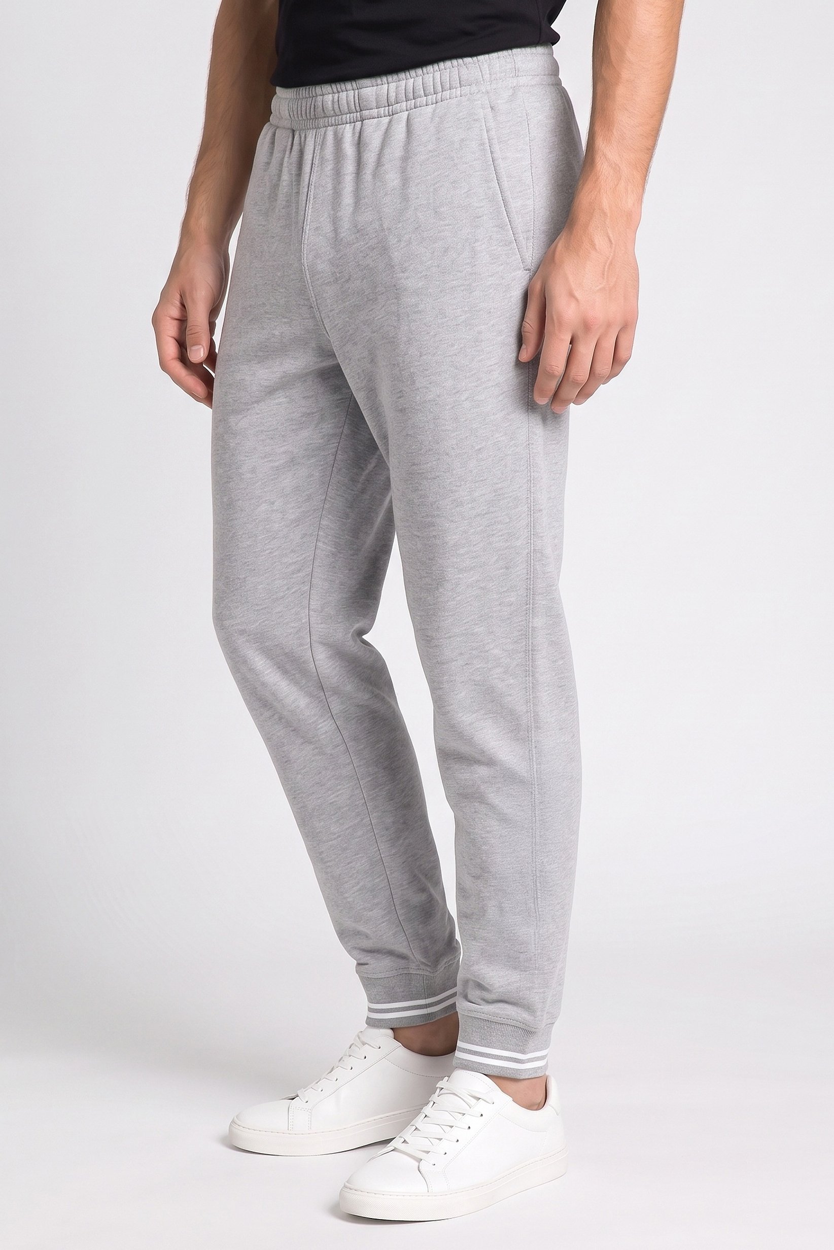 Men Regular Fit Embroidered Logo Jogger Pants, Grey