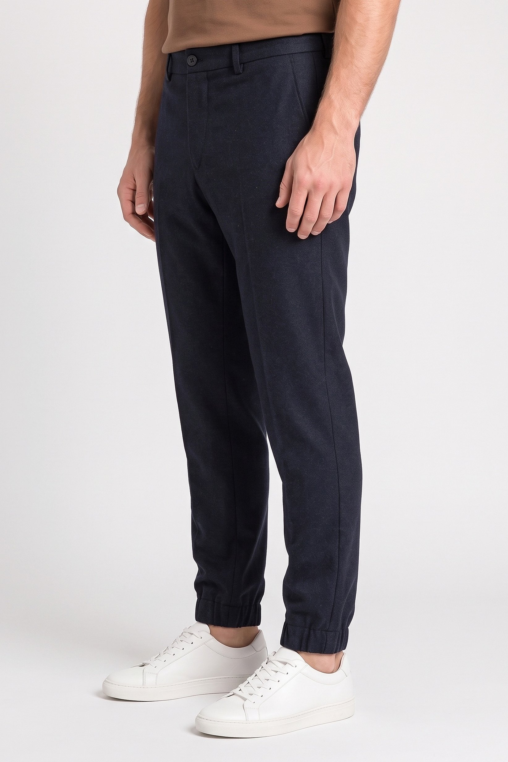 Men Regular Fit Textured Jogger Pants, Dark Navy