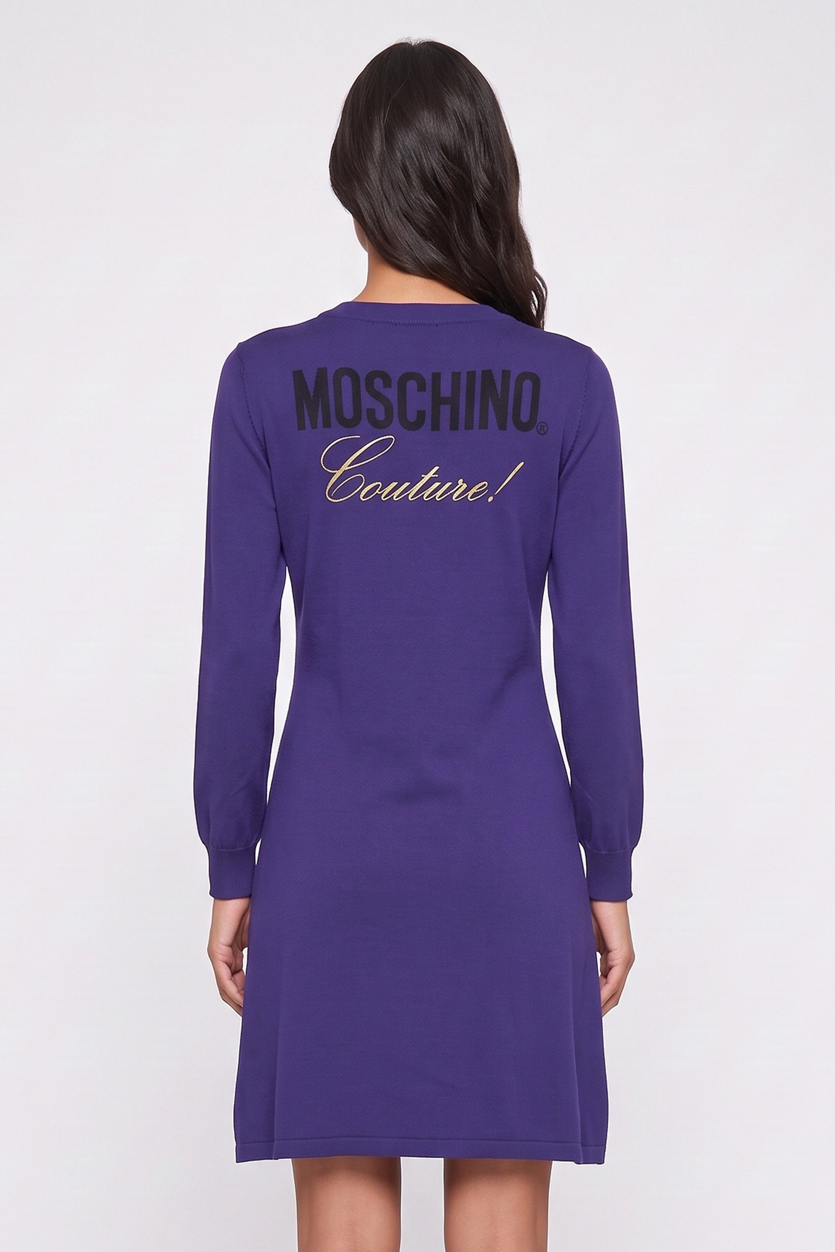 Women Embroidered Mini Sweater Dress, Dark Purple
