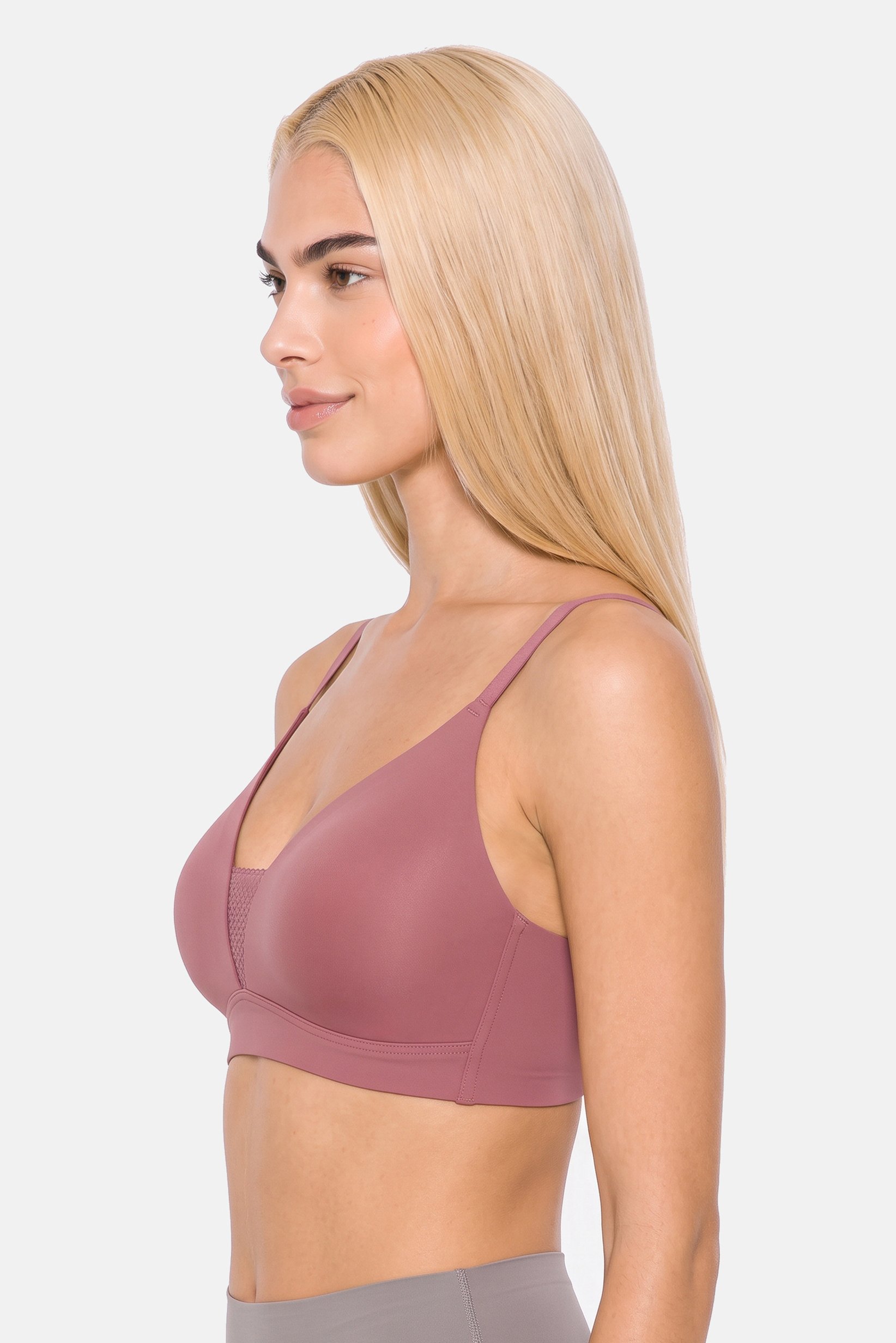 Women Plain Lightly Padded Bra, Mauve