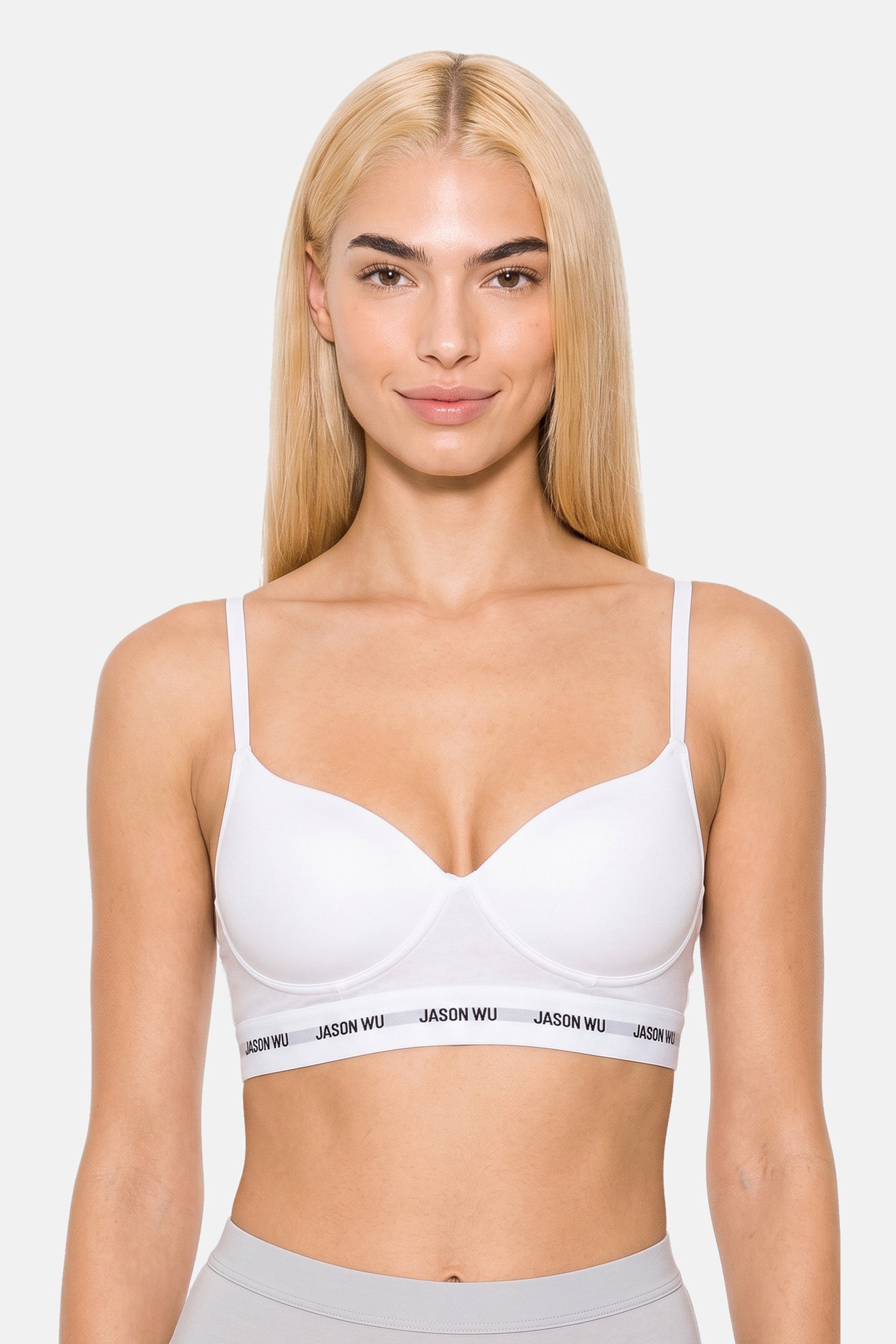 Women Brand Logo Padded Bra, White