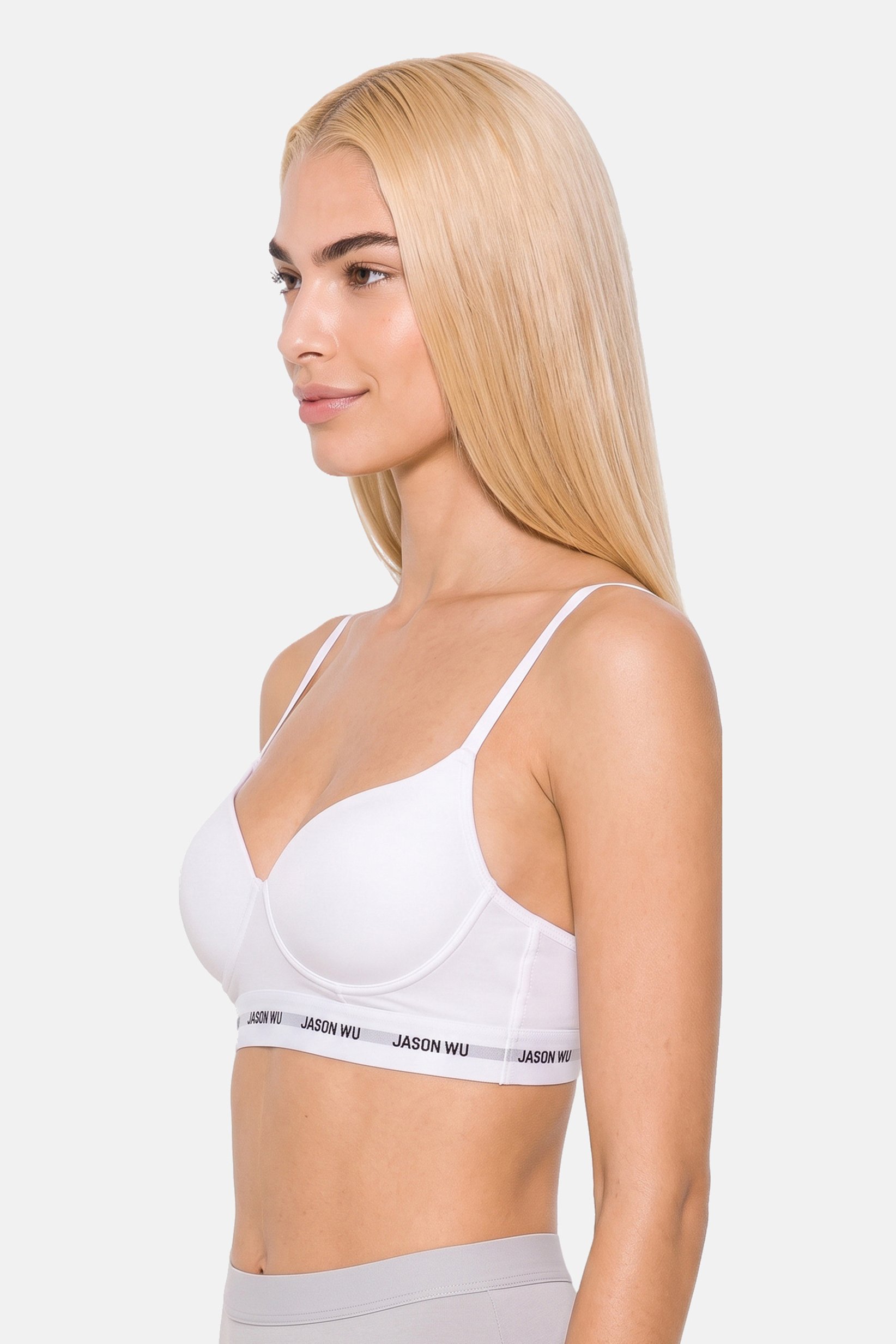 Women Brand Logo Padded Bra, White