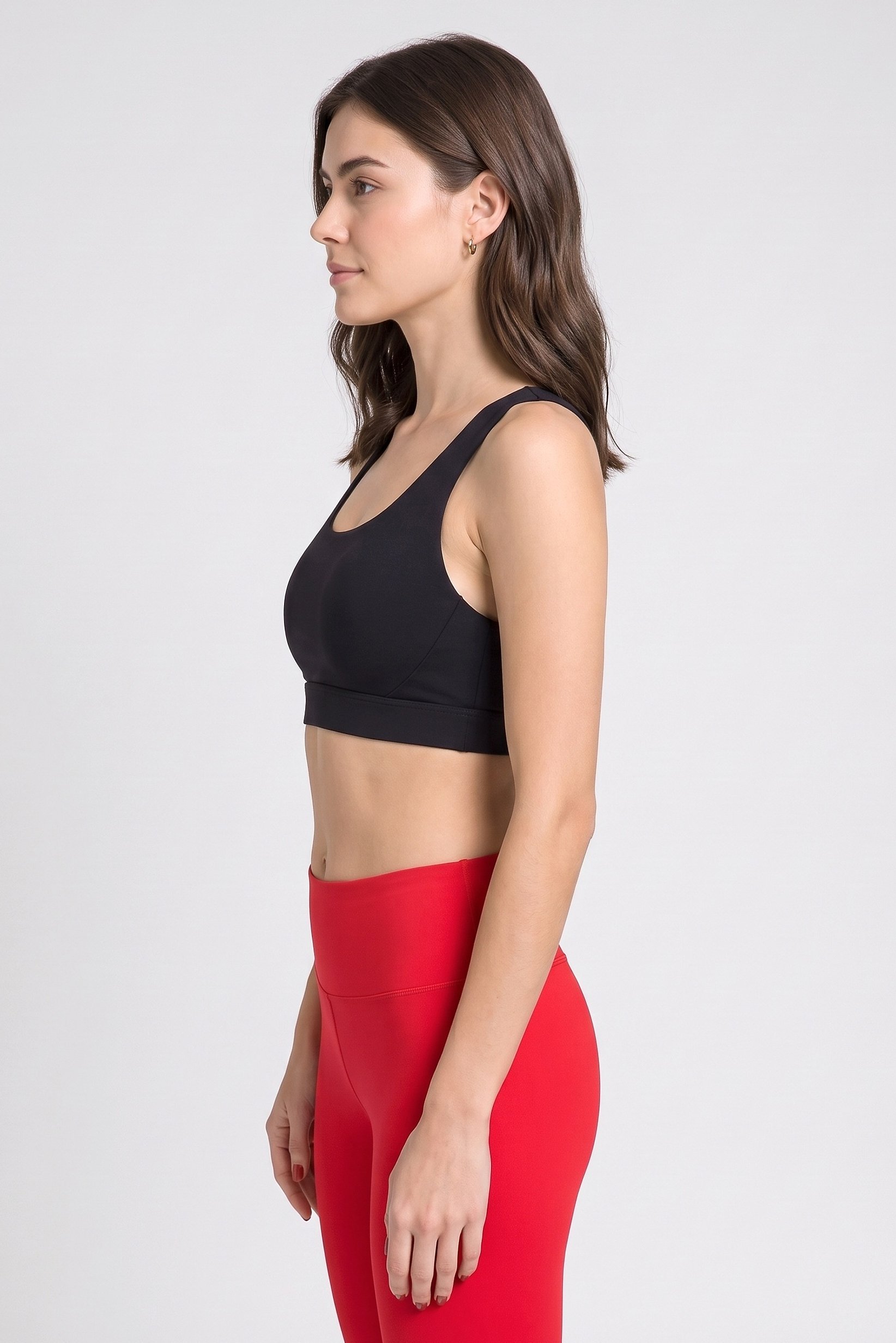 Women Sportswear Fit Plain Training Sports Bra, Black