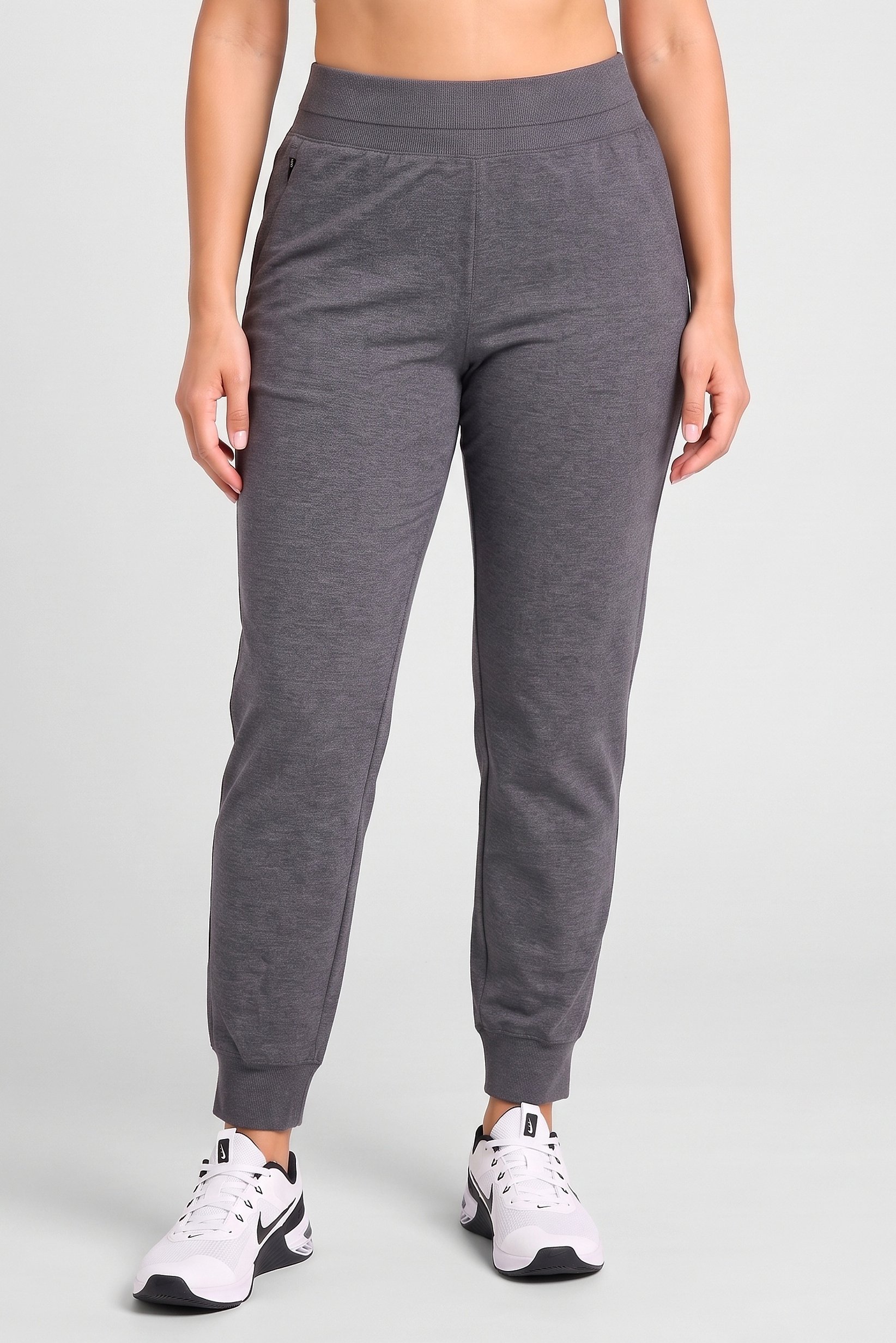 Women Plus Size Heather Training Jogger Pants, Dark Grey