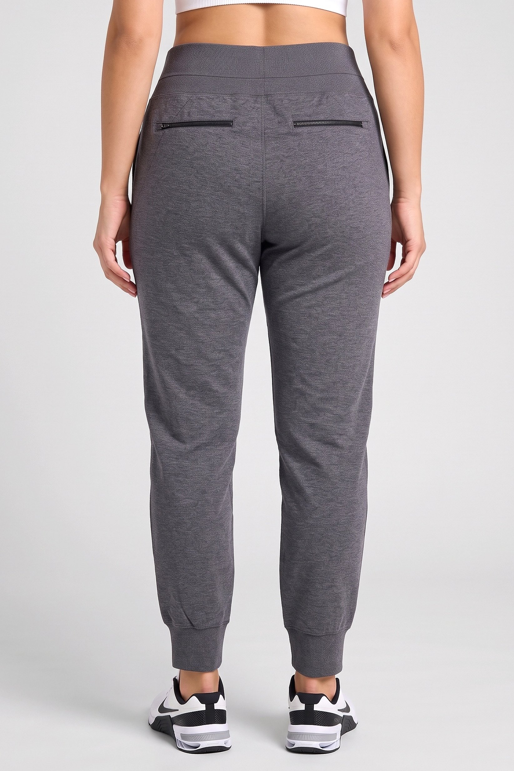 Women Plus Size Heather Training Jogger Pants, Dark Grey