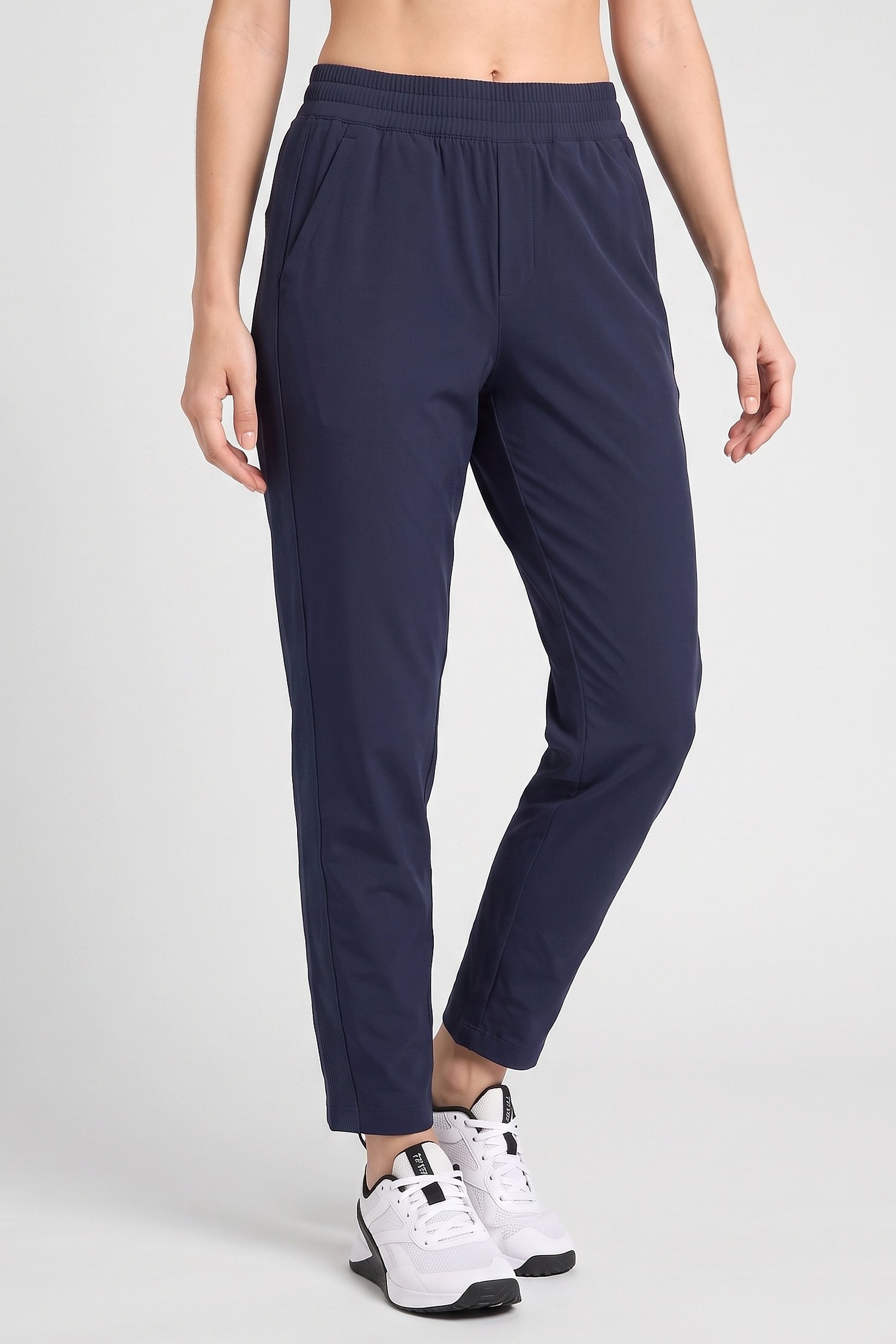 Women Regular Fit Solid Outdoor Track Pants, Navy Blue