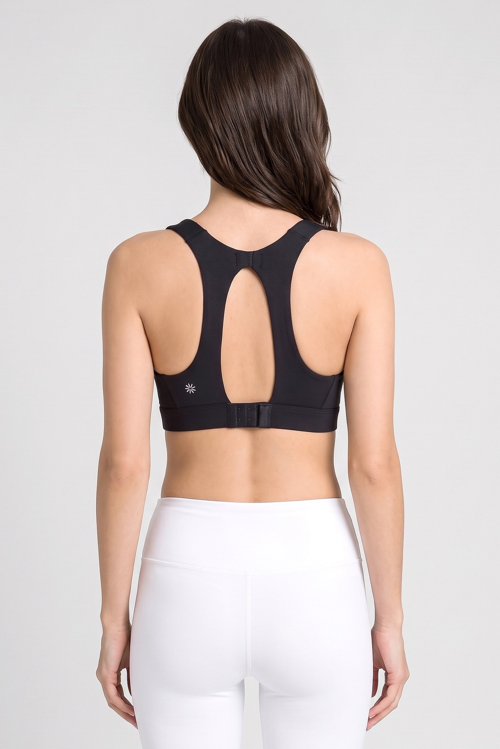 Women Sportswear Fit Plain Training Sports Bra, Black