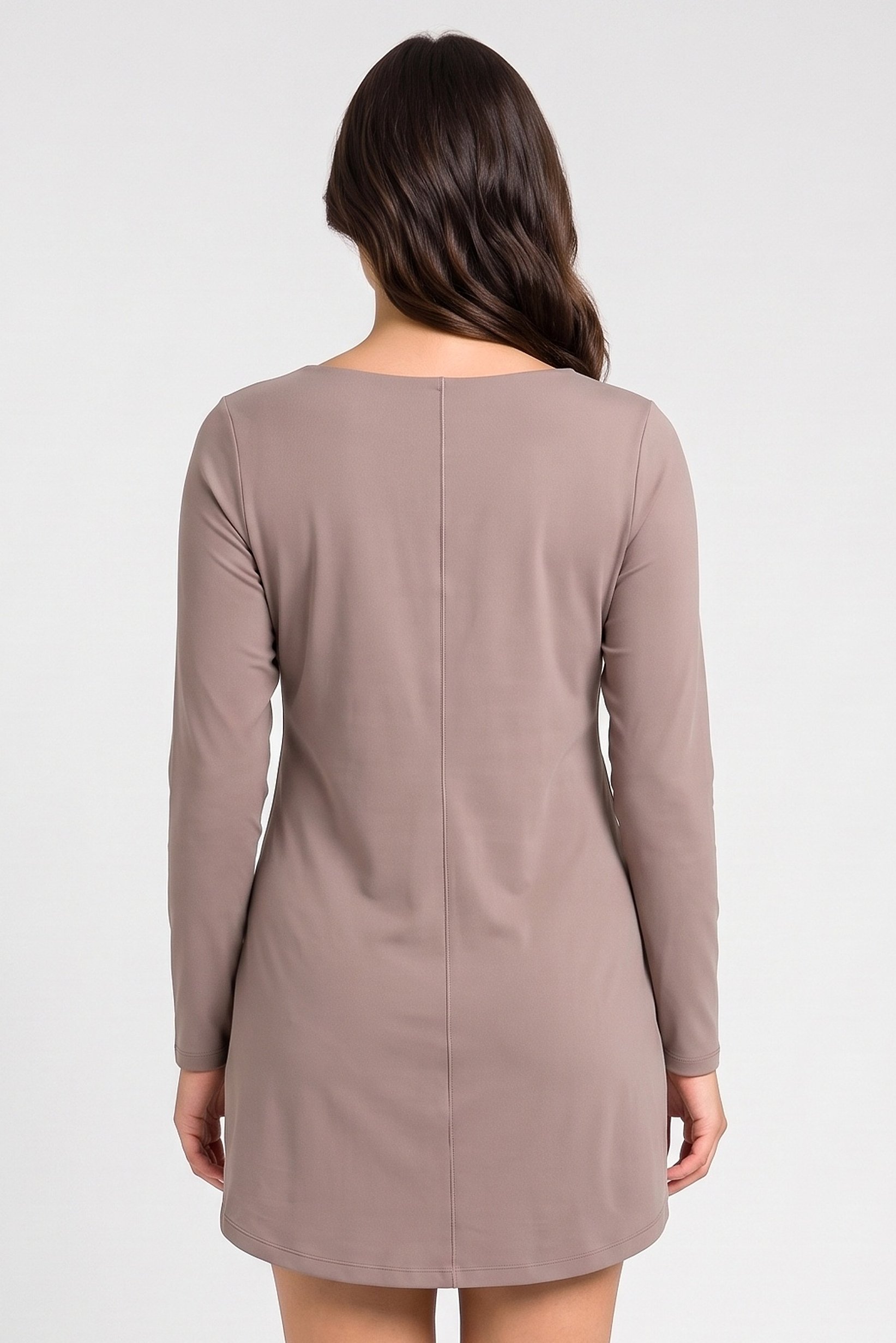 Women 2 And 1 Sportswear Fit Long Sleeve Outdoor Dress, Taupe