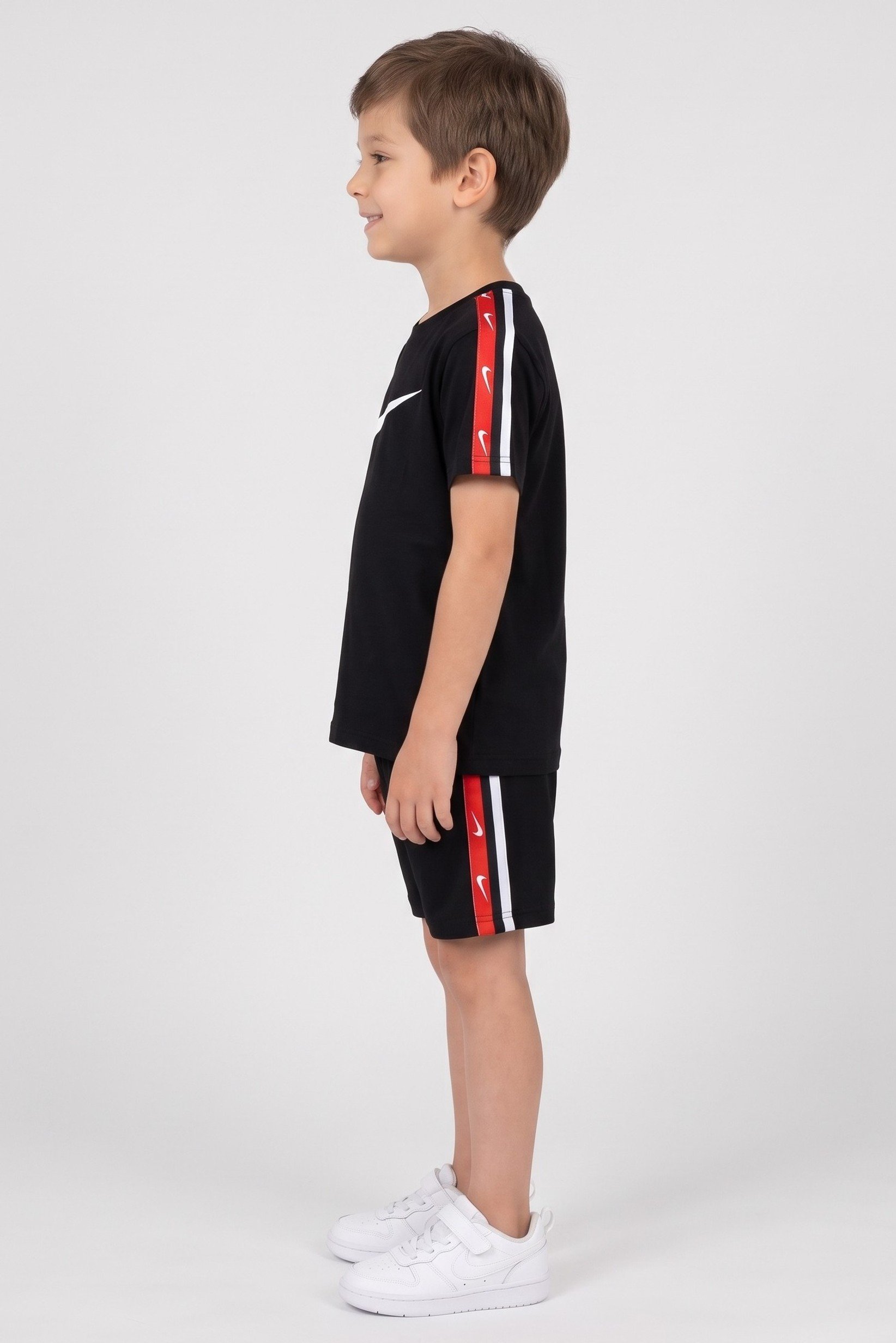 Kids Boy Short Sleeve T-Shirt And Shorts Outdoor Set, Black