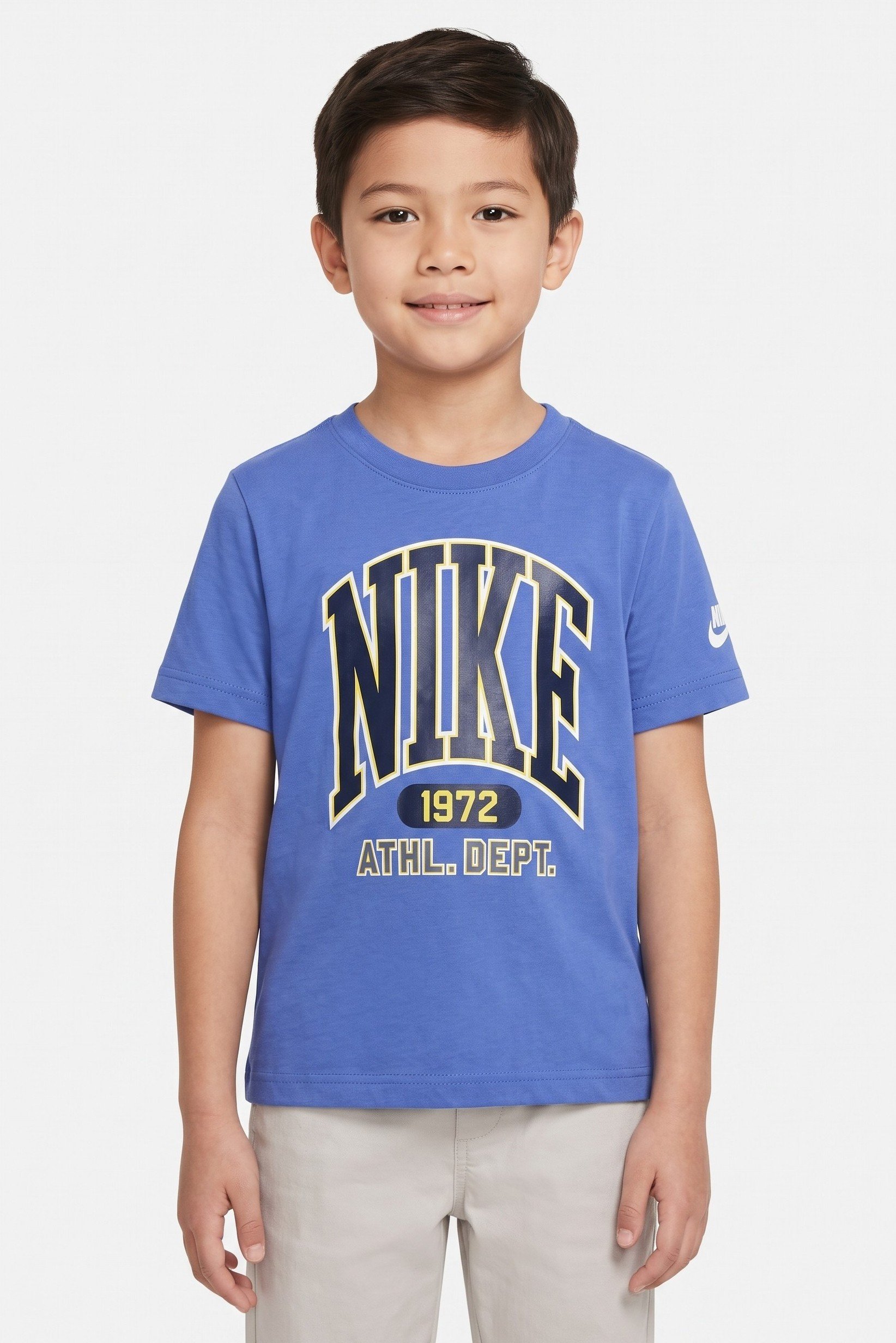 Kids Boy Sportswear Fit Short Sleeve Outdoor T-Shirt, Blue