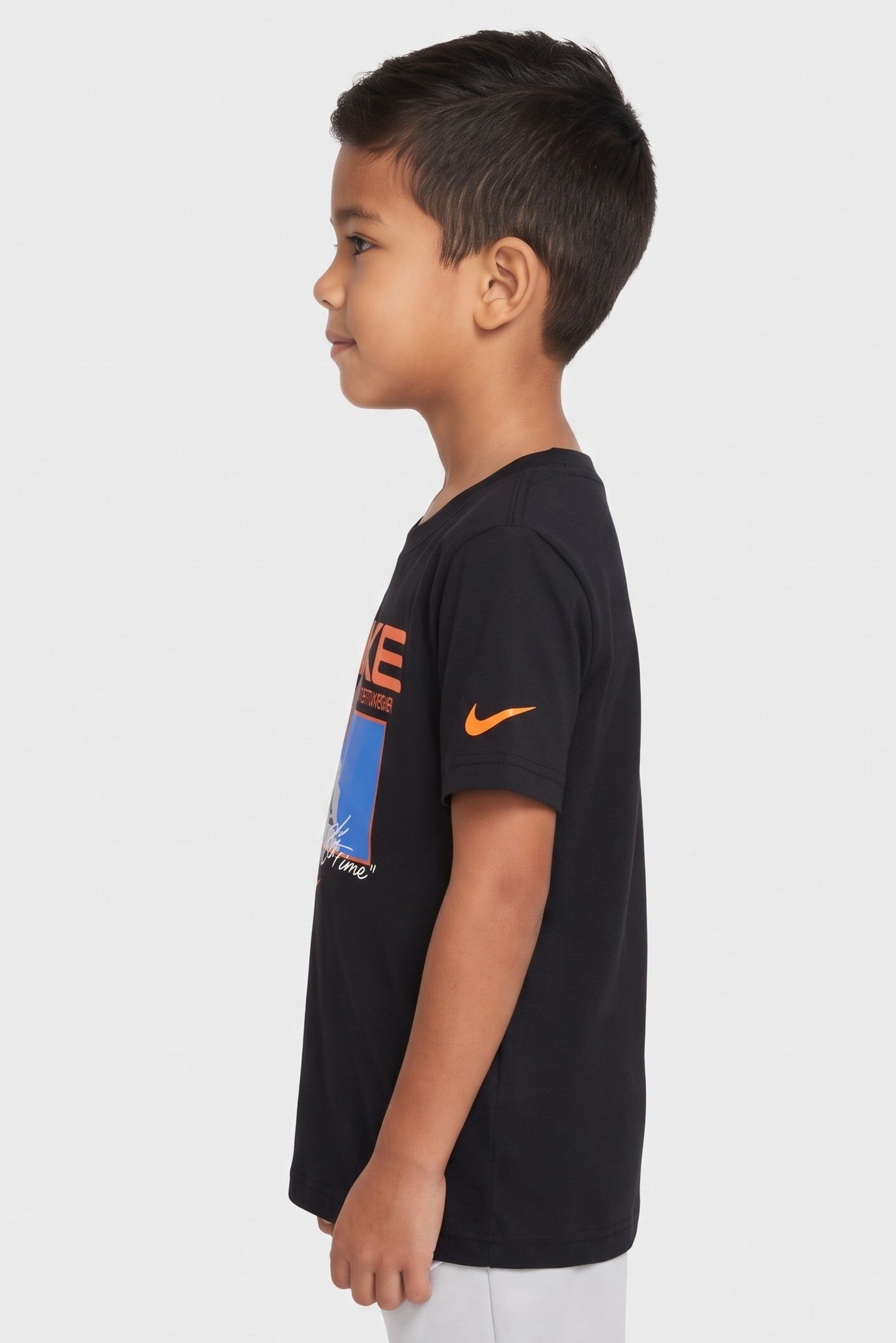 Kids Boy Sportswear Fit Short Sleeve Outdoor T-Shirt, Black
