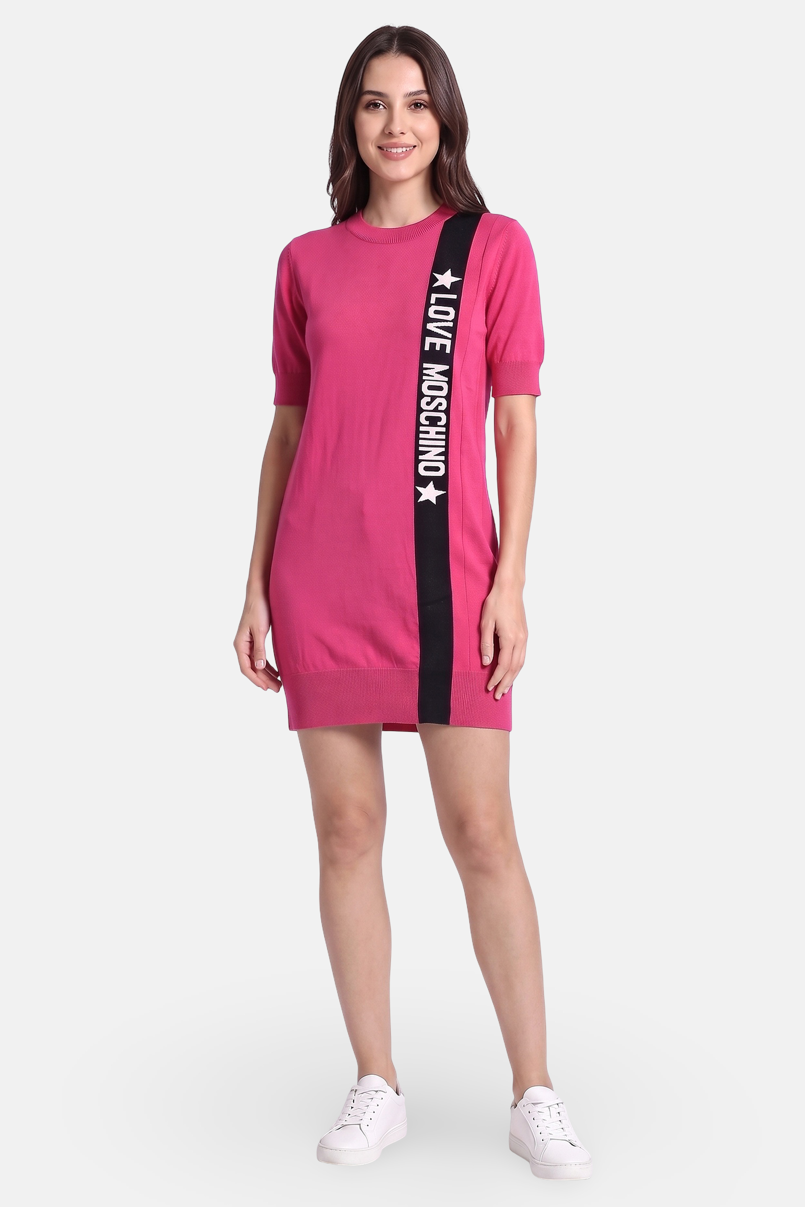 Women Brand Logo Sweater Dress, Pink