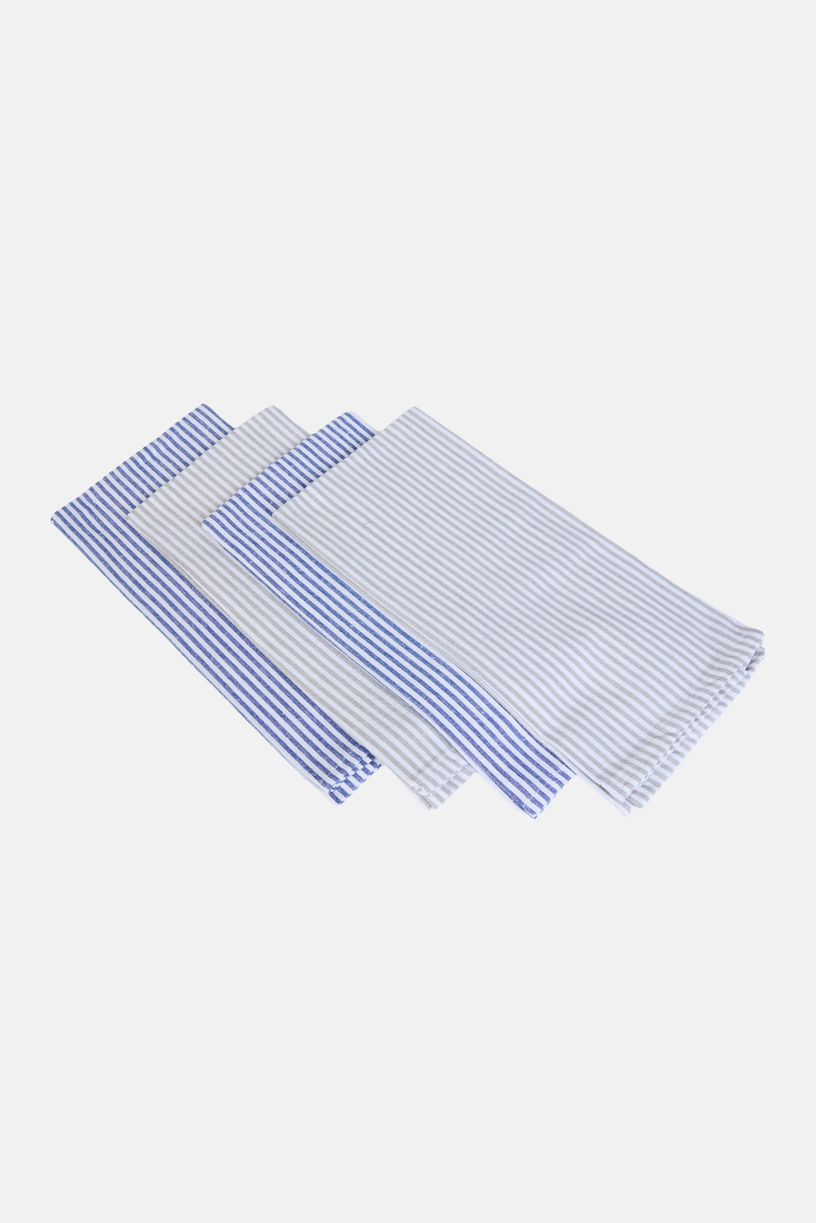 4 Pieces Stripe Cotton Towel Set, Multicolor