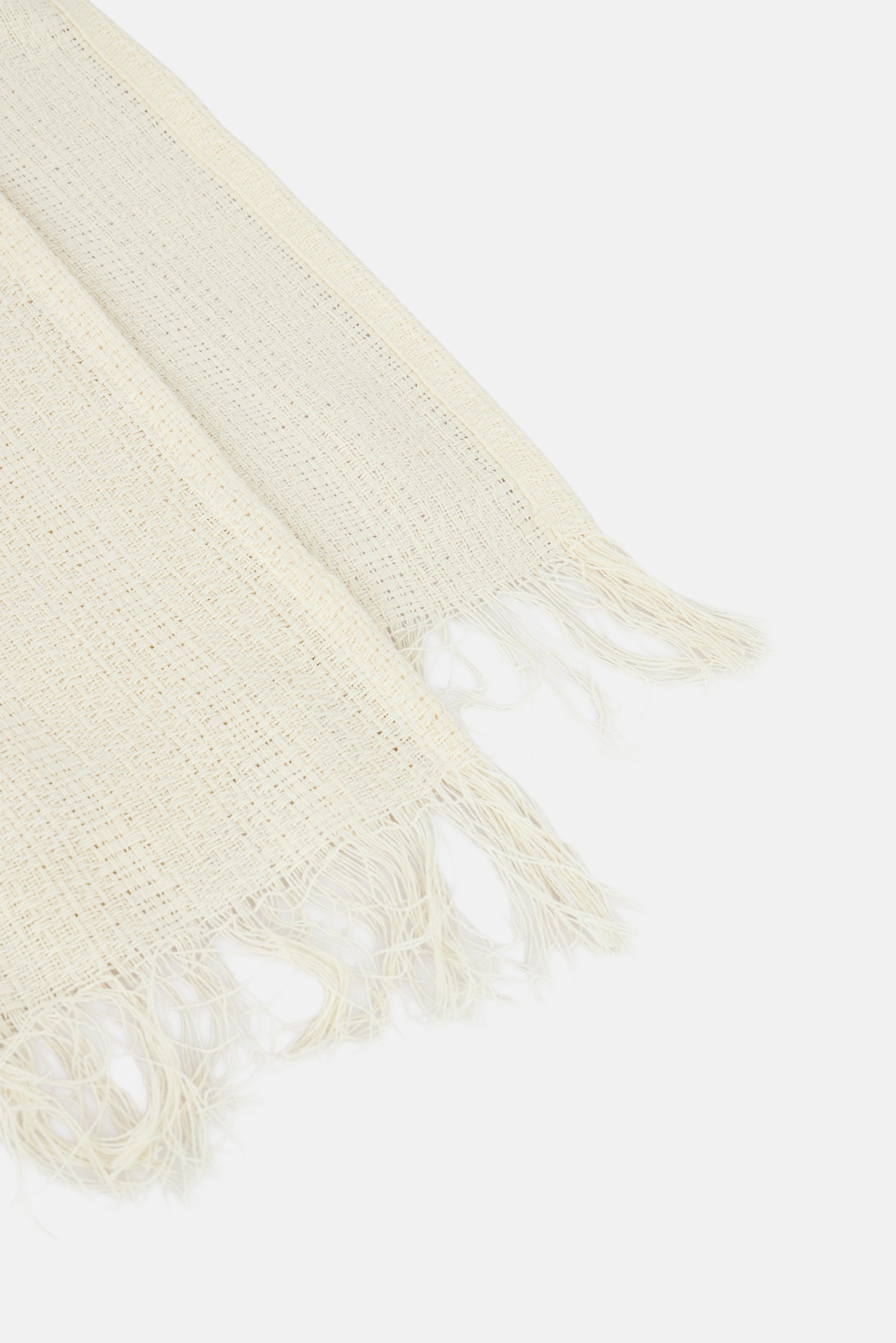 Textured Cotton Throw Blanket, Off White