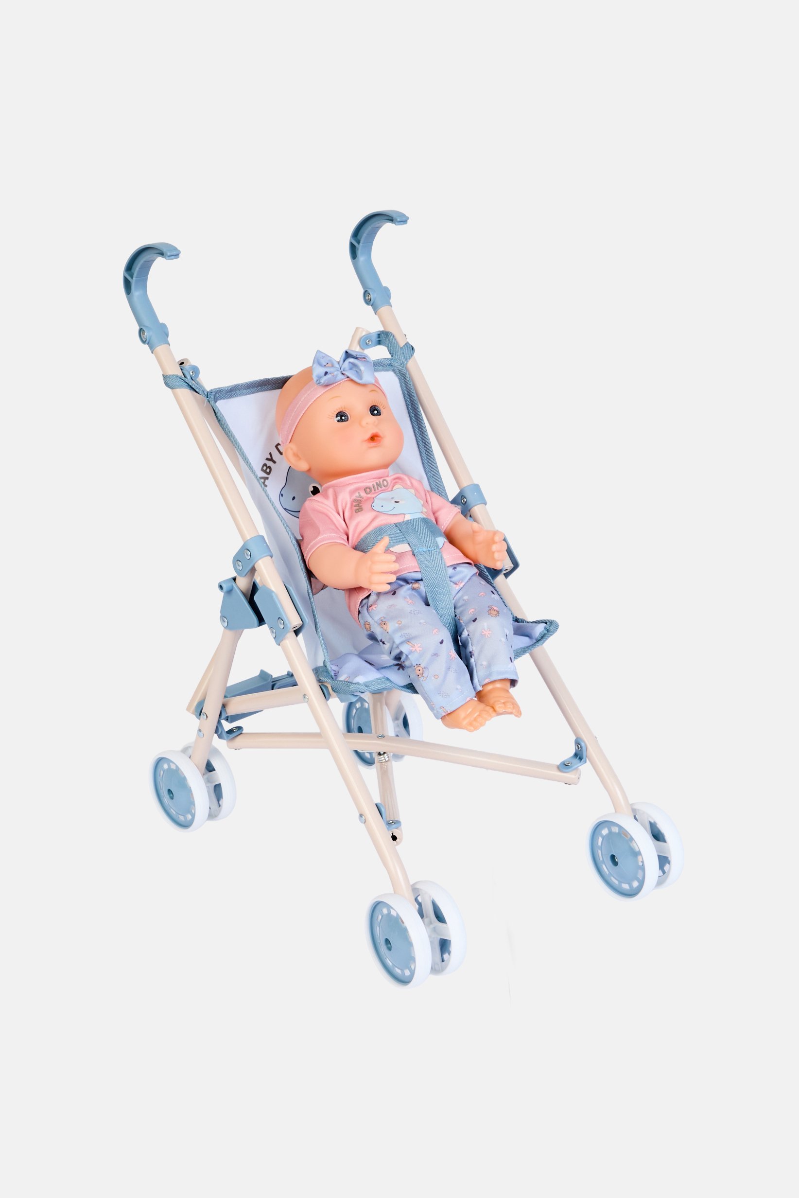 Baby Dino Doll Stroller Set