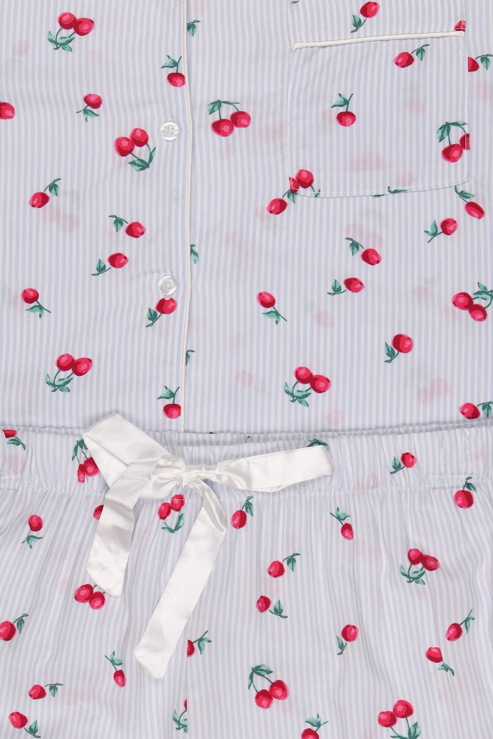 Women 2 Pieces Allover Print Short Sleeve Shirt With Pants Sleepwear Set, Multicolor
