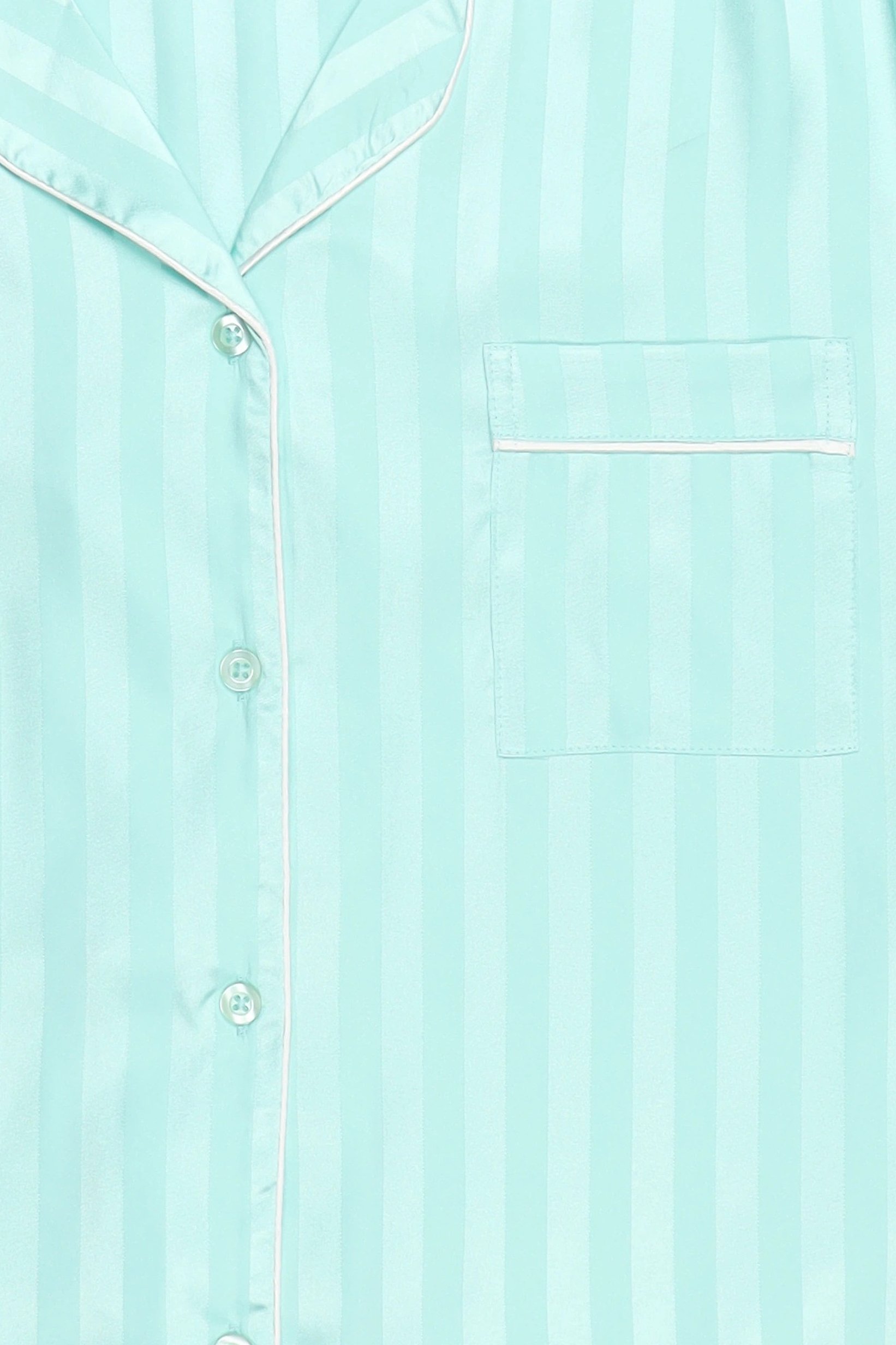 Women 2 Pcs Stripes Short Sleeve Top And Pants Pyjama Set, Mint